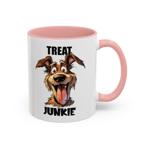 Funny Dog Lover Coffee Mug - Treat Junkie, Pet Gift, Animal Lover Cup, Dog Mom, Unique Mug for Dog Owners