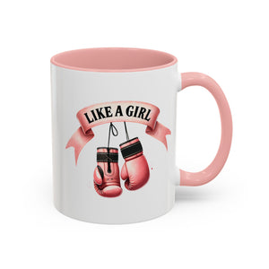 Boxing Motivation Coffee Mug | Like a Girl | Empowerment Gift, Sports Mug, Inspirational Gift, Fitness Accessory, Coffee Lover