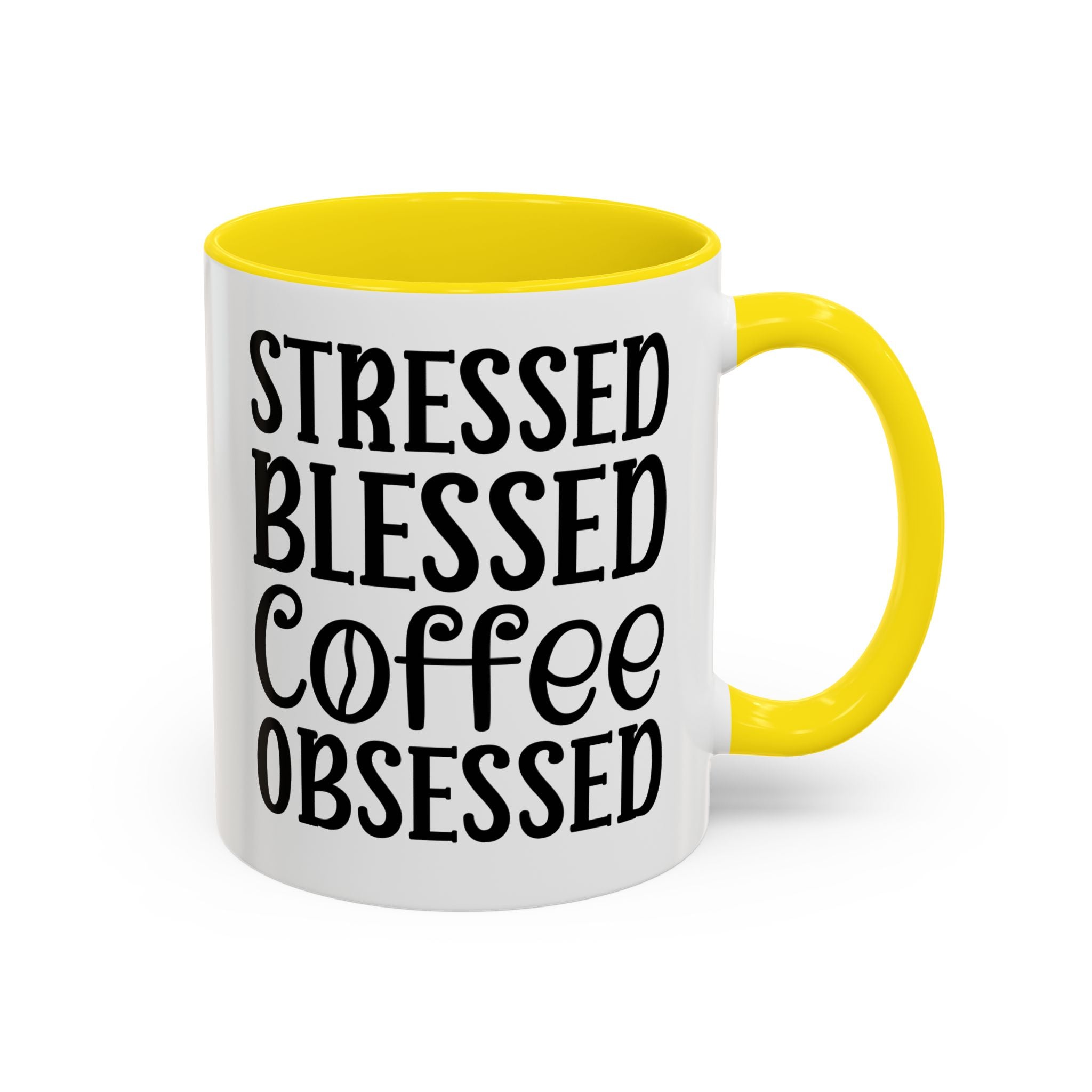 Stressed Blessed Coffee Obsessed Mug, Motivational Coffee Mug, Gift for Coffee Lovers, Funny Office Mug, Self-Care Gift Idea