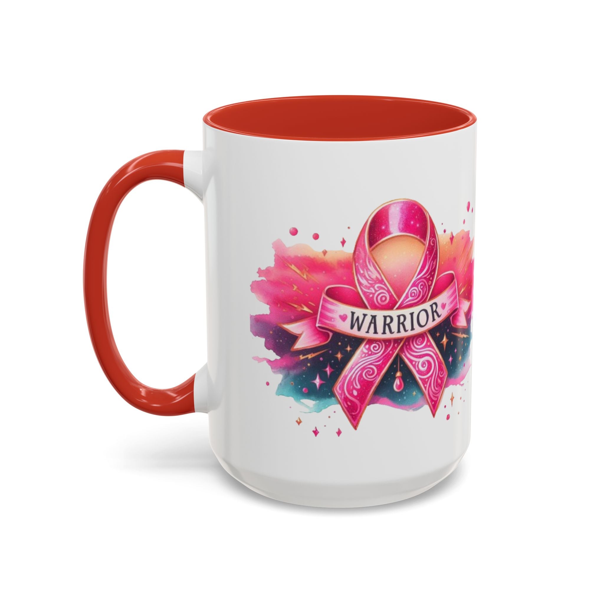 Pink Ribbon Warrior Coffee Mug, Support Breast Cancer Awareness Gift, Inspirational Mug, Cancer Survivor Merchandise, 11oz 15oz Mug