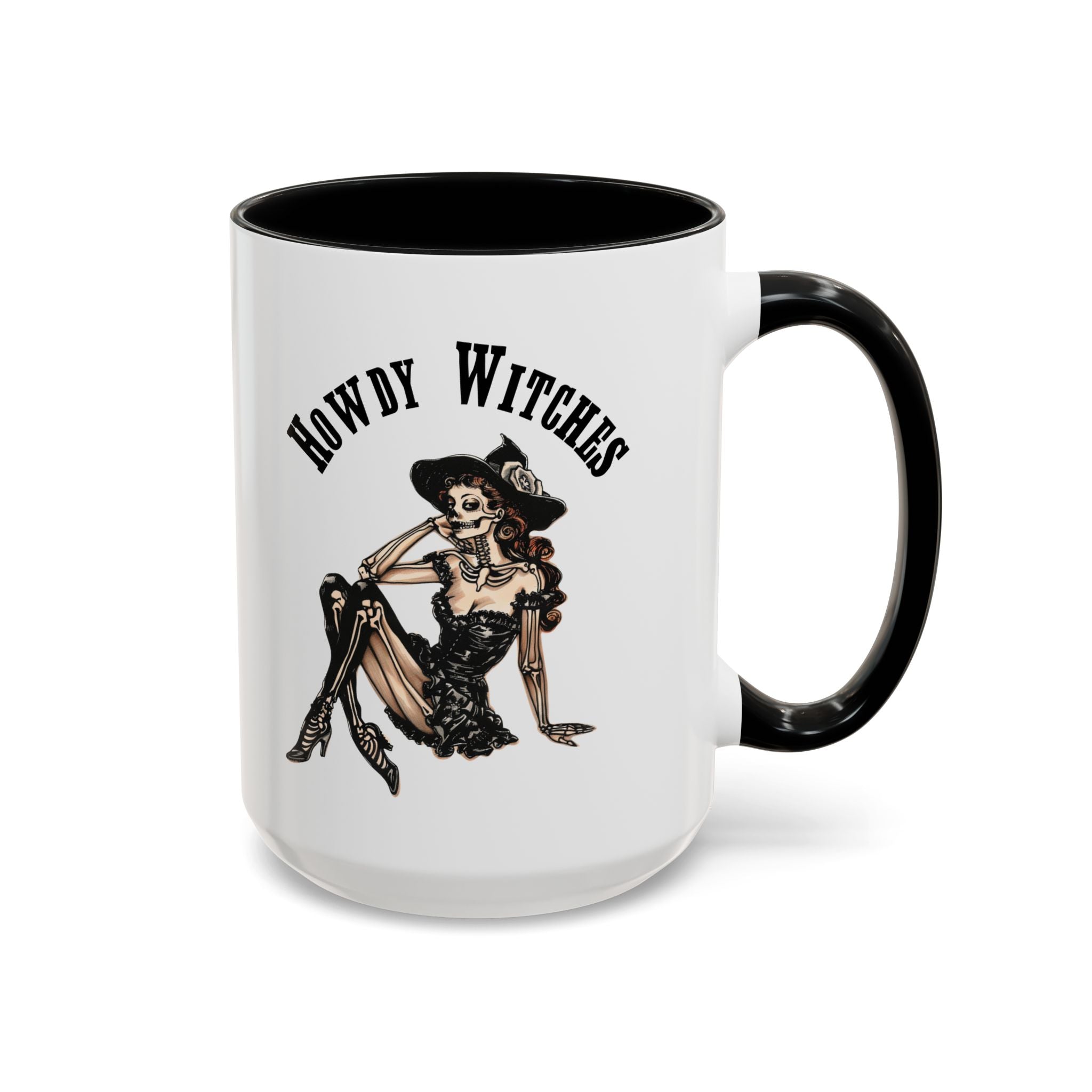 Howdy Witches Coffee Mug - Spooky Halloween Mug, Gift for Witches, Witchy Decor, Gothic Coffee Cup, Skeleton Design