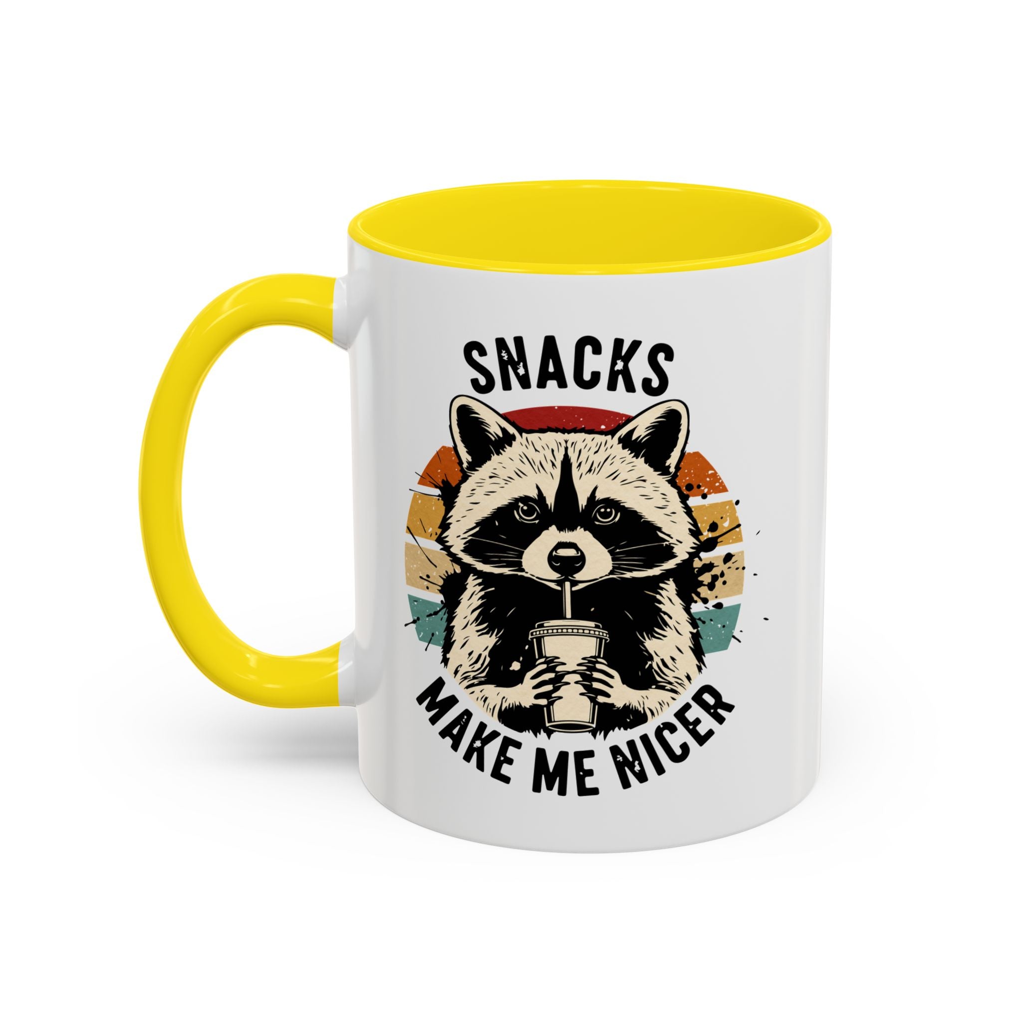 Snacks Make Me Nicer Raccoon Accent Coffee Mug (11/15oz)