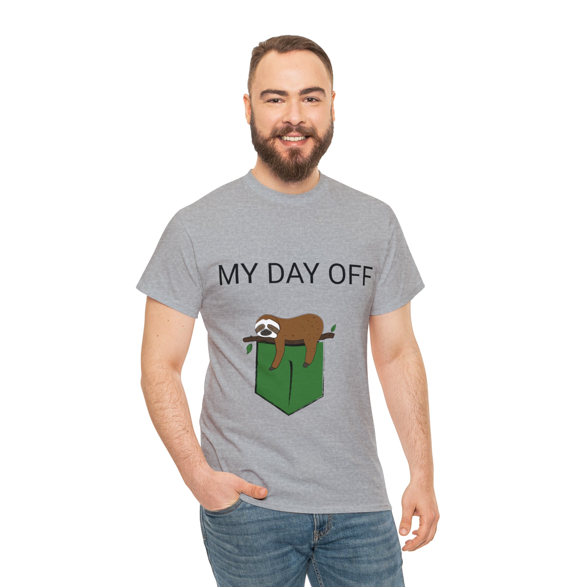 Lazy my day off  Unisex Heavy Cotton Tee funny humor t shirt for men and women