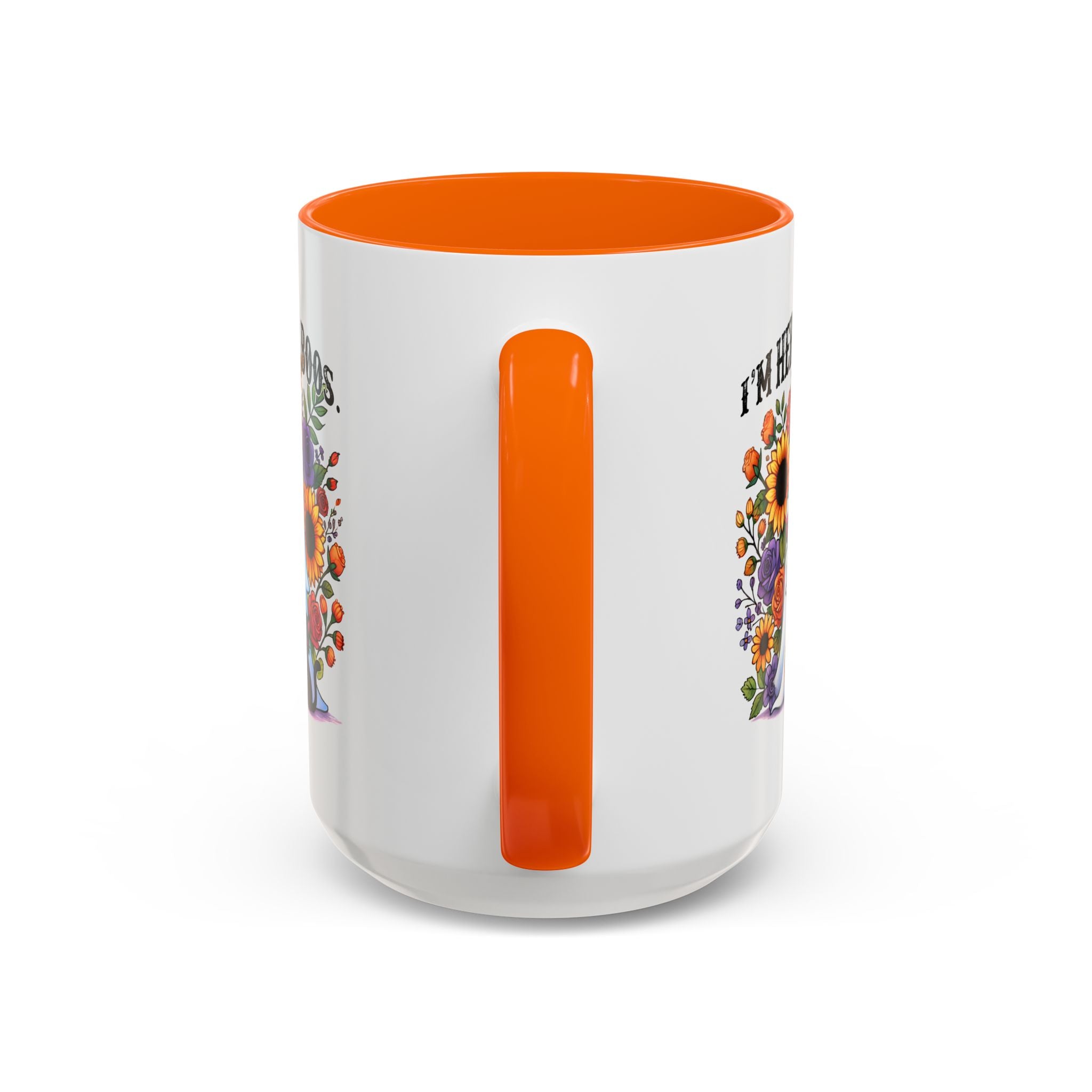 Spooky Floral Coffee Mug - I'm Here for Boos, Halloween Gift, Autumn Decor, Cute Ghost Mug, Cat Lover Drinkware
