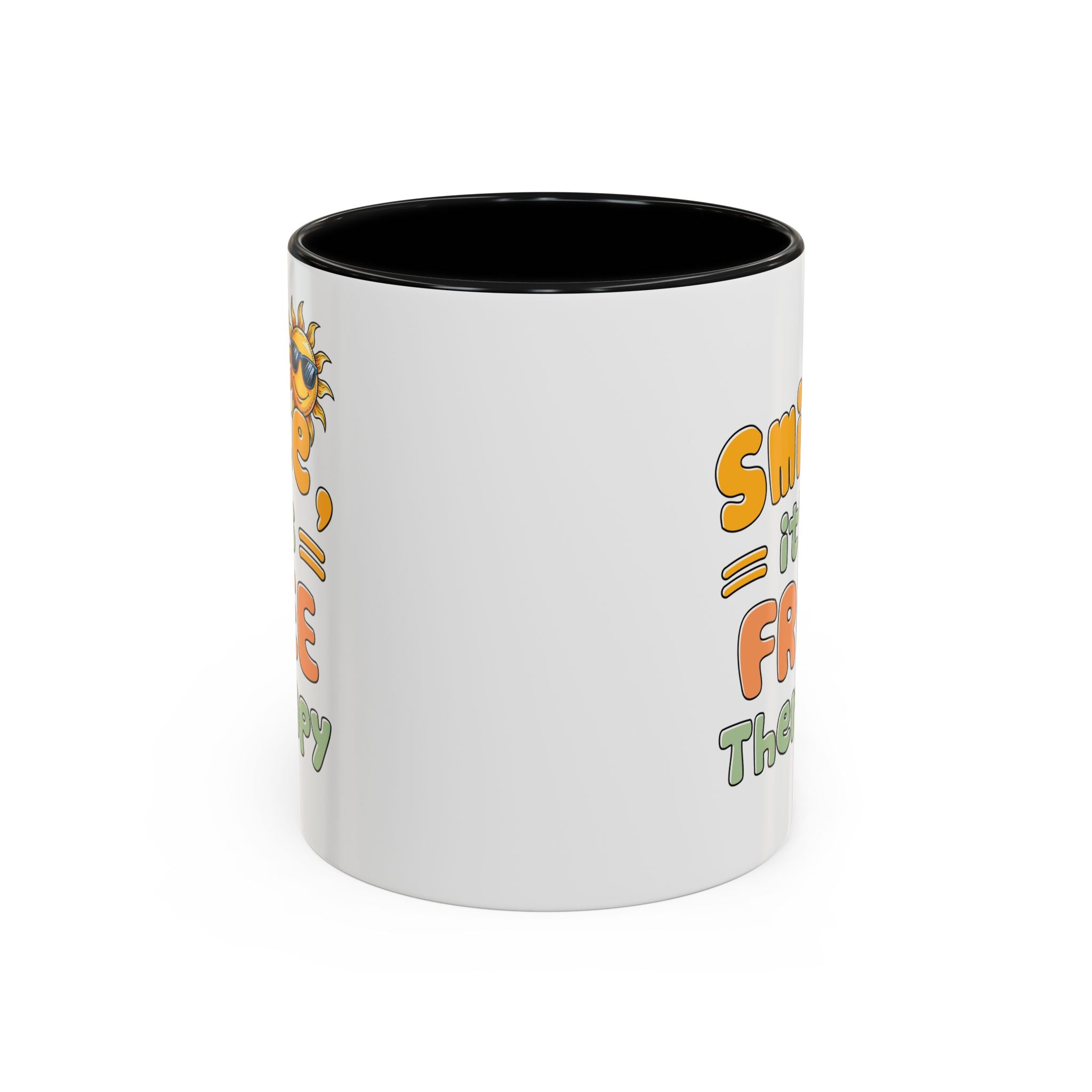 Smile It's Free Therapy Coffee Mug - Fun & Cheerful Accent Mugs for Brightening Your Day
