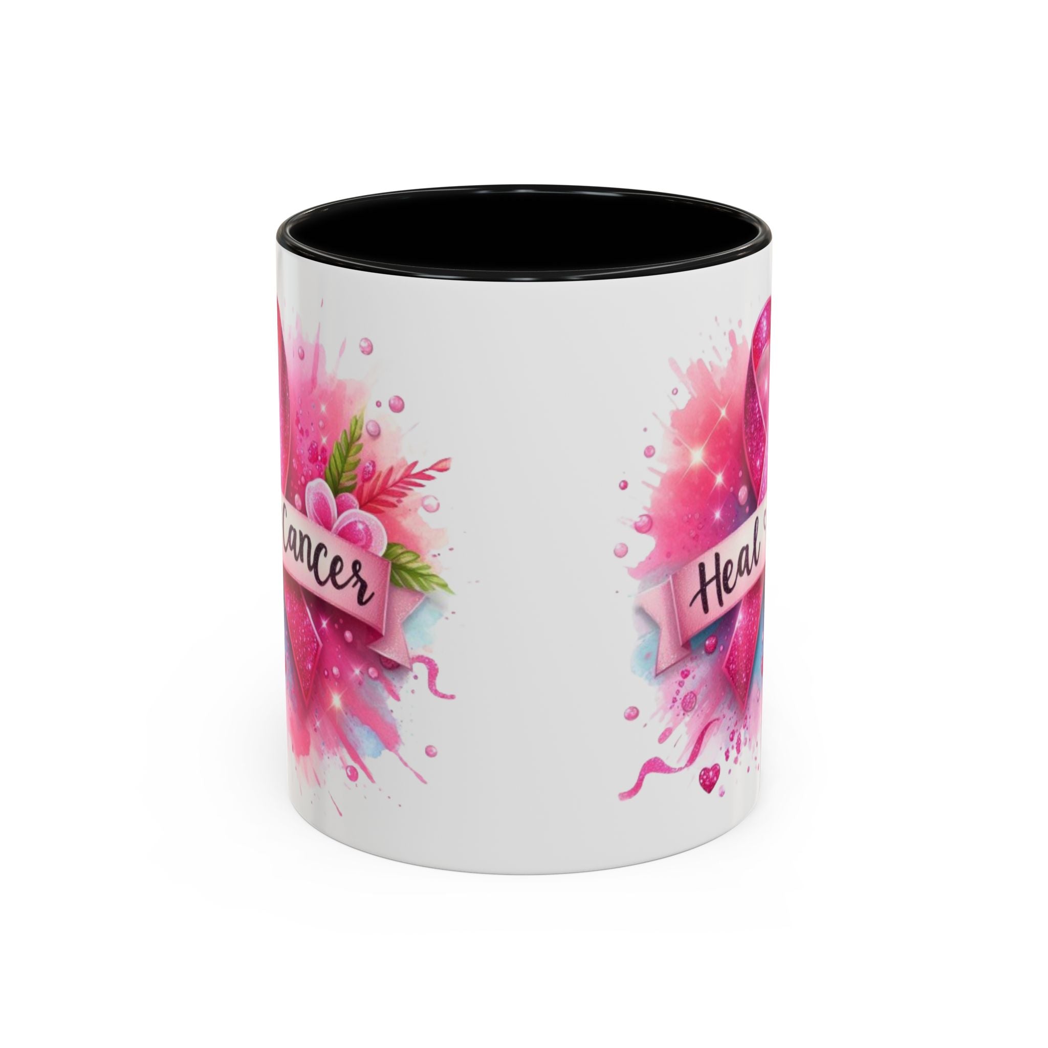 Pink Ribbon Healing Coffee Mug | Support Cancer Awareness | Inspirational Gift | Breast Cancer Support | 11oz & 15oz Options