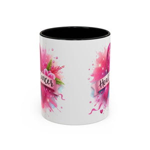 Pink Ribbon Healing Coffee Mug | Support Cancer Awareness | Inspirational Gift | Breast Cancer Support | 11oz & 15oz Options