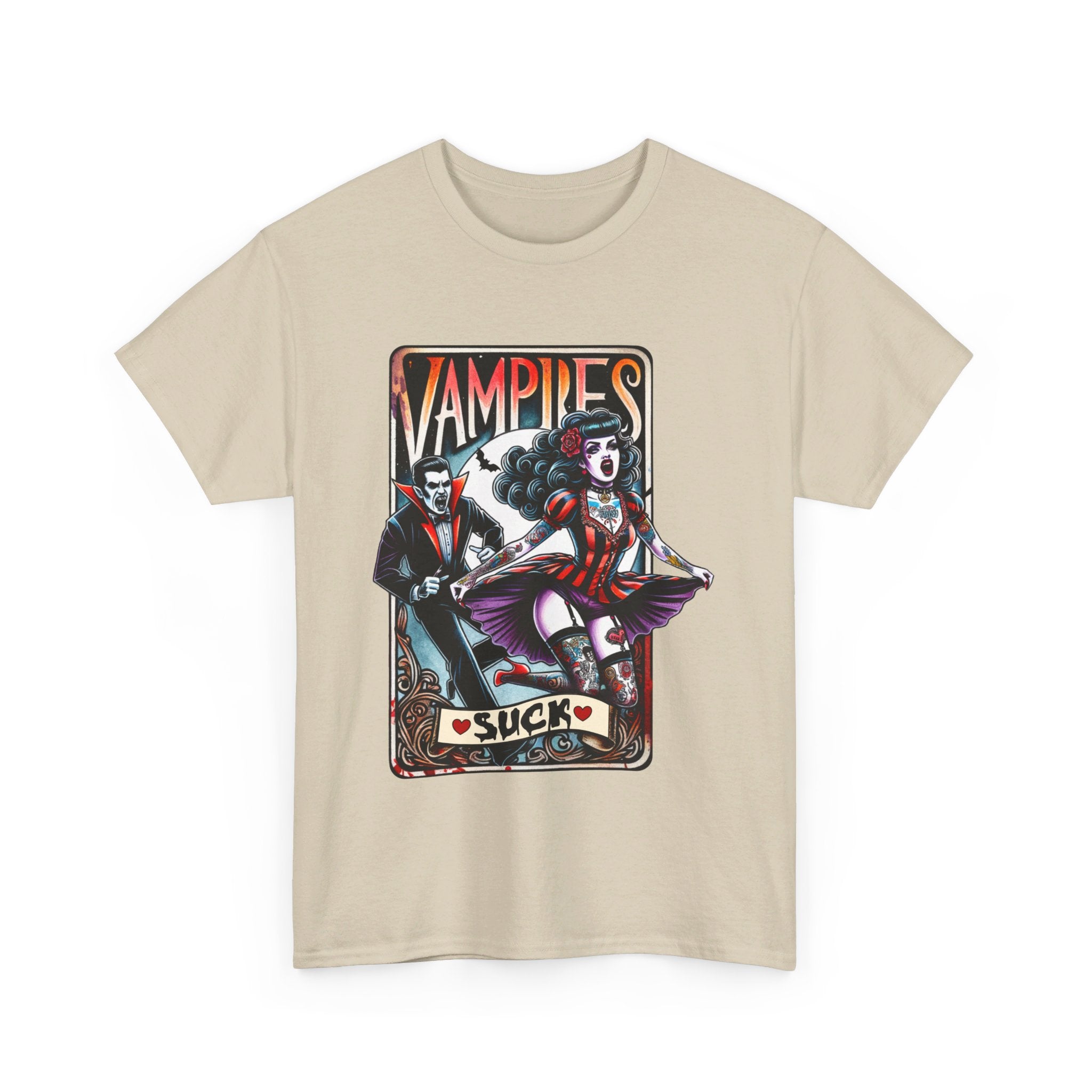 vampires suck horror art Unisex Heavy Cotton Tee men women