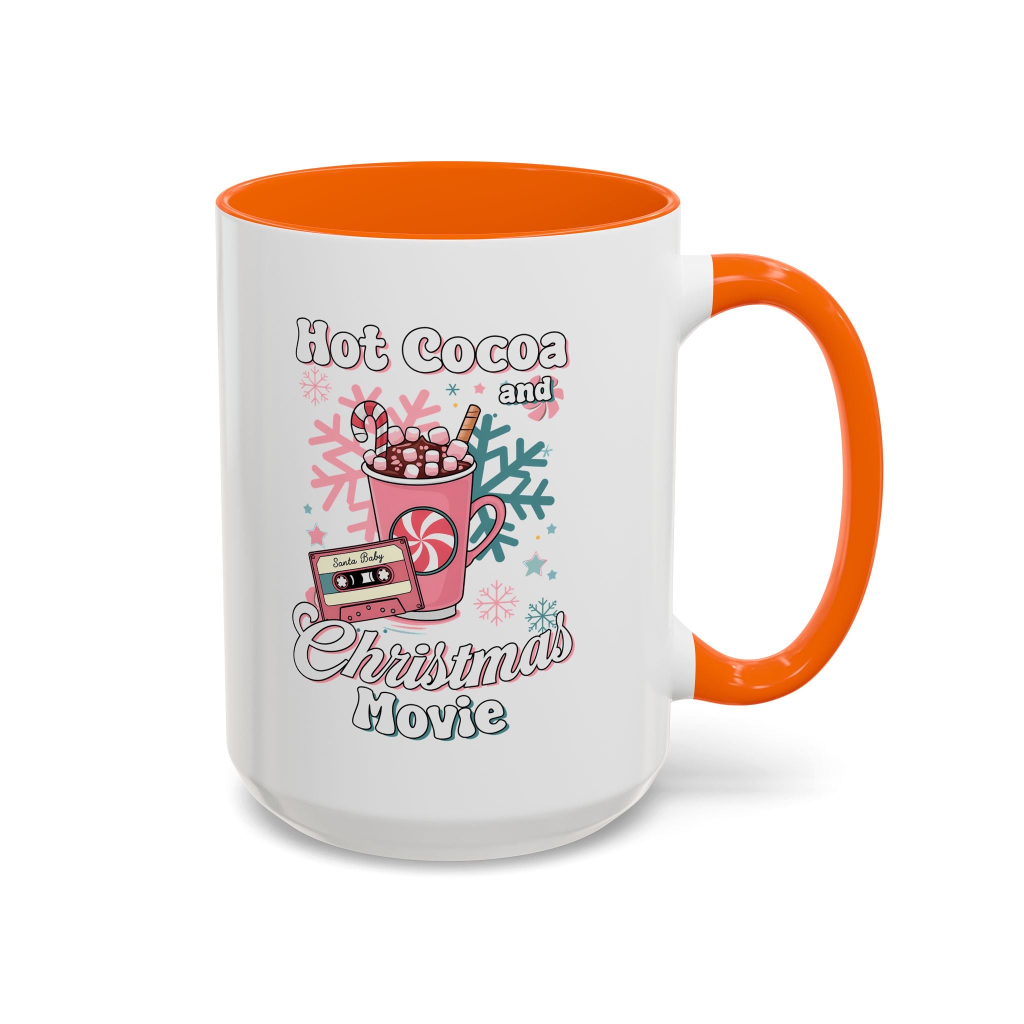 Hot Cocoa & Christmas Movie Mug, Cozy Holiday Cup, Winter Gift, Festive Beverage Container, Cute Coffee Mug