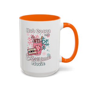 Hot Cocoa & Christmas Movie Mug, Cozy Holiday Cup, Winter Gift, Festive Beverage Container, Cute Coffee Mug