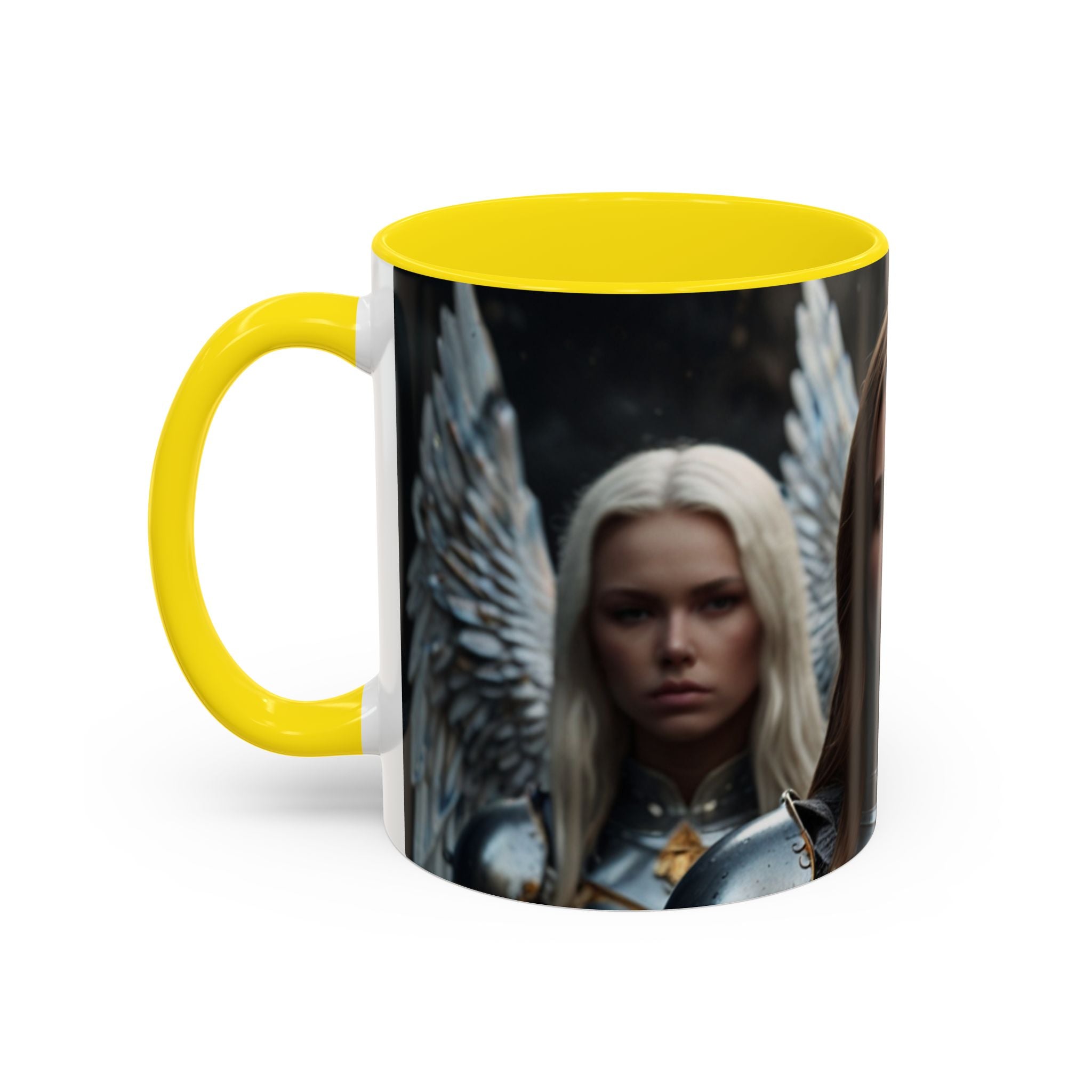 Warrior Angel Accent Coffee Mug - 11 or 15oz Ceramic Mug for Fantasy Lovers
