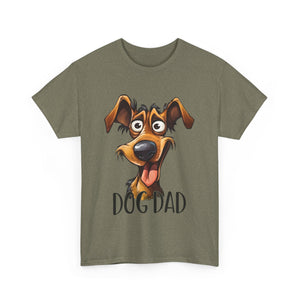 Dog Dad Unisex Heavy Cotton Tee, Pet Lover Gift, Fun Shirt for Father’s Day, Dog Owner Humor Tee, Great for Birthdays, Casual Wear