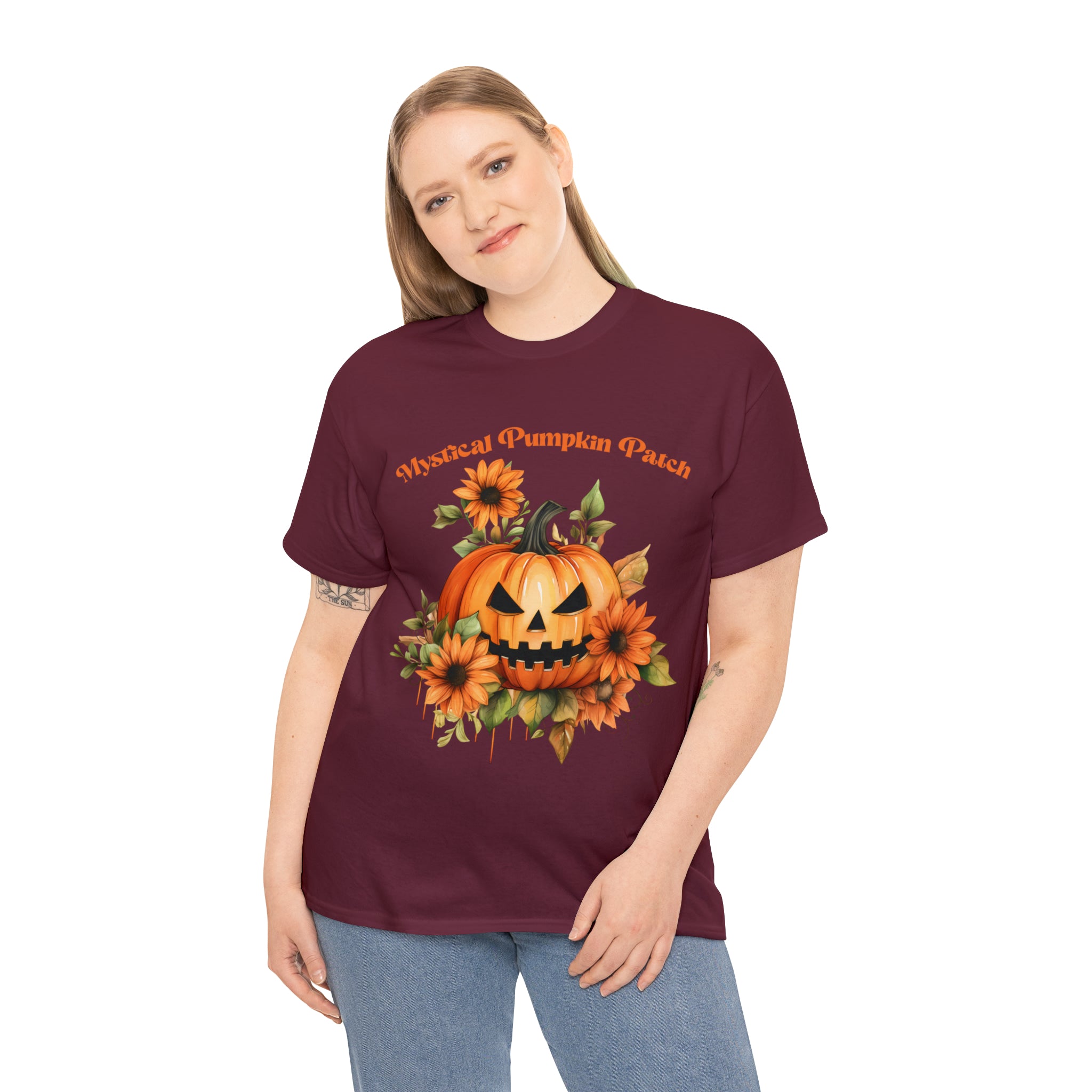 Halloween unisex t shirt mystical pumkin patch fall fun stocking stuffer Unisex Heavy Cotton Tee