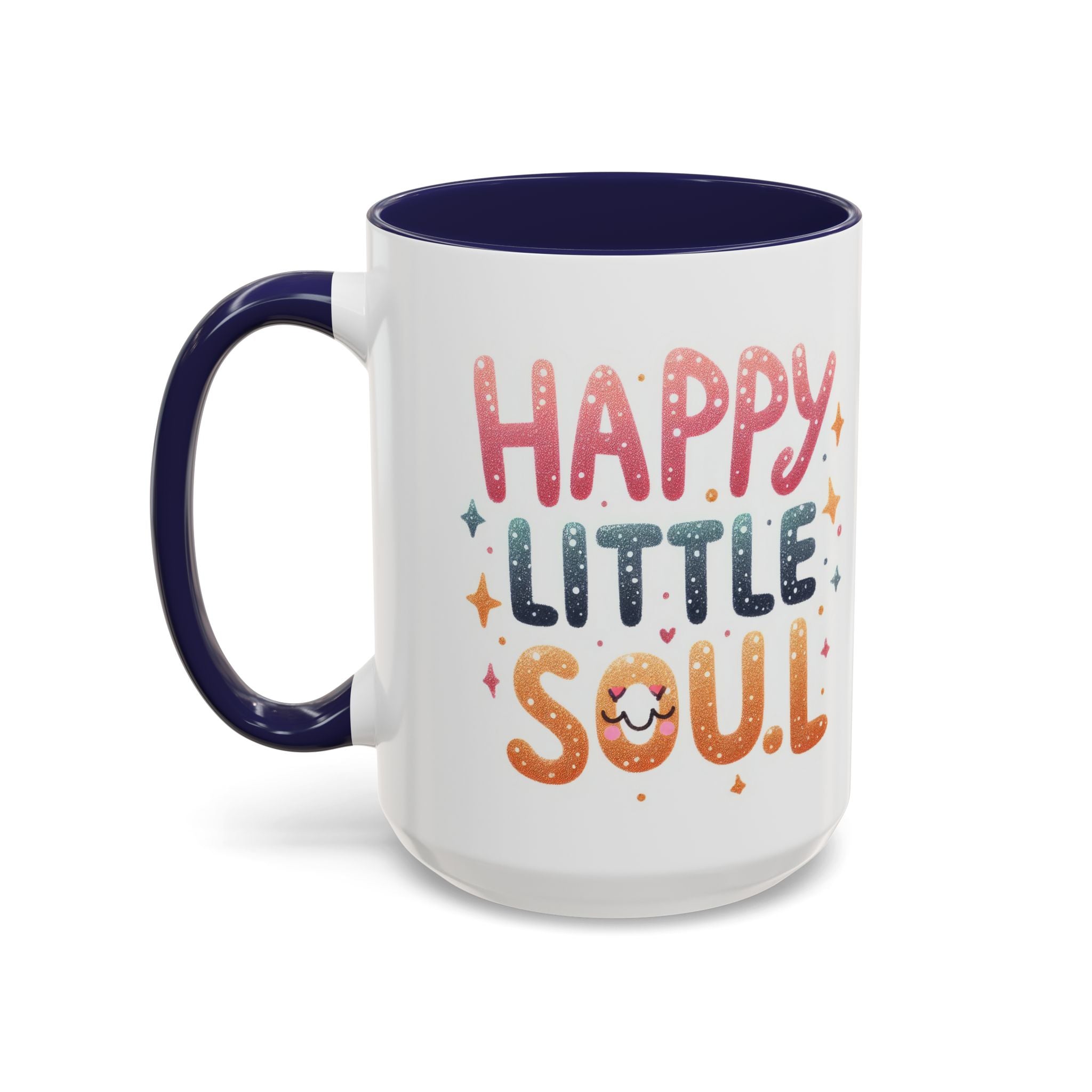 Happy Little Soul Accent Coffee Mug – Cute Positive Morning Quote (11/15 oz)