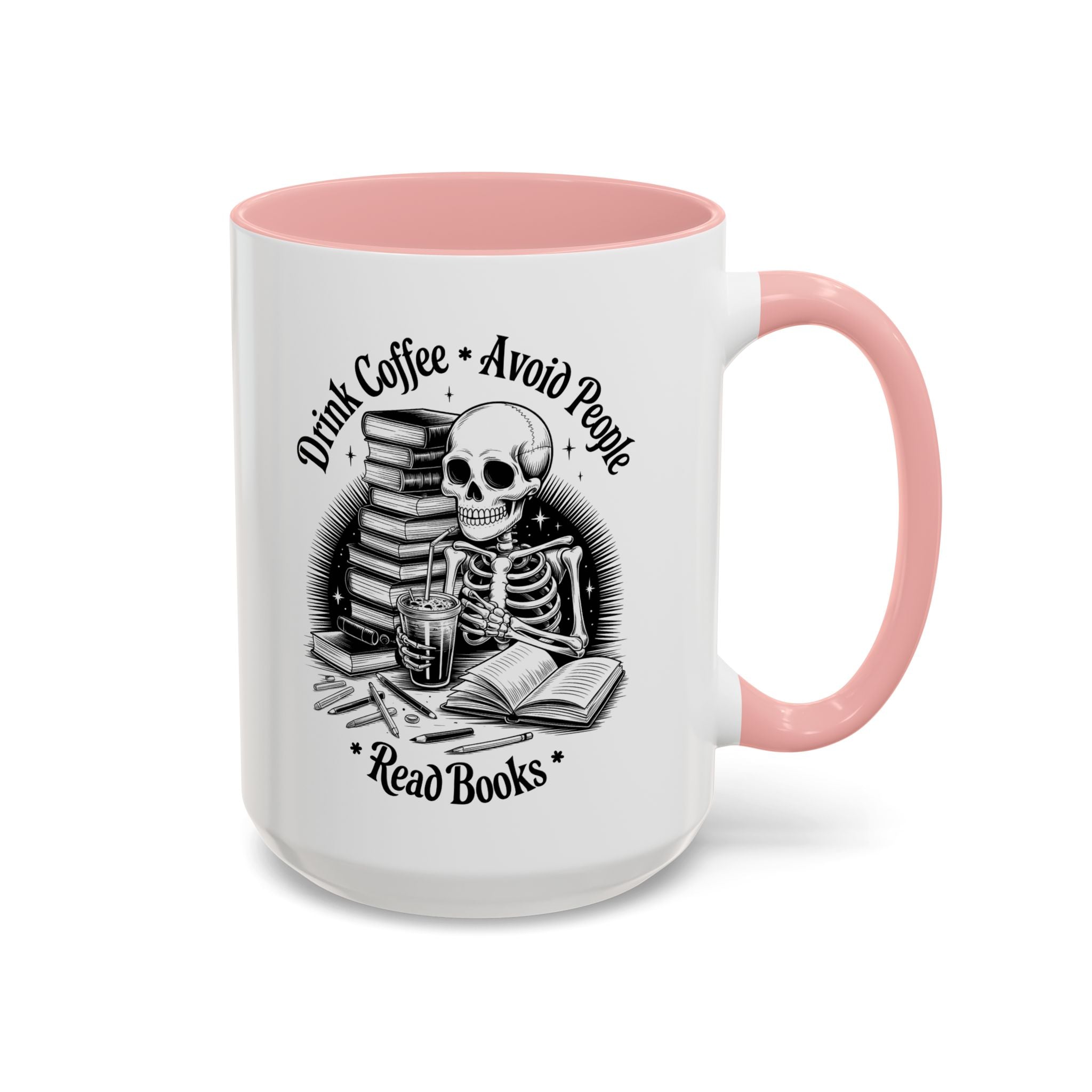 Skeleton Coffee Mug - Drink Coffee, Avoid People funny adult humor