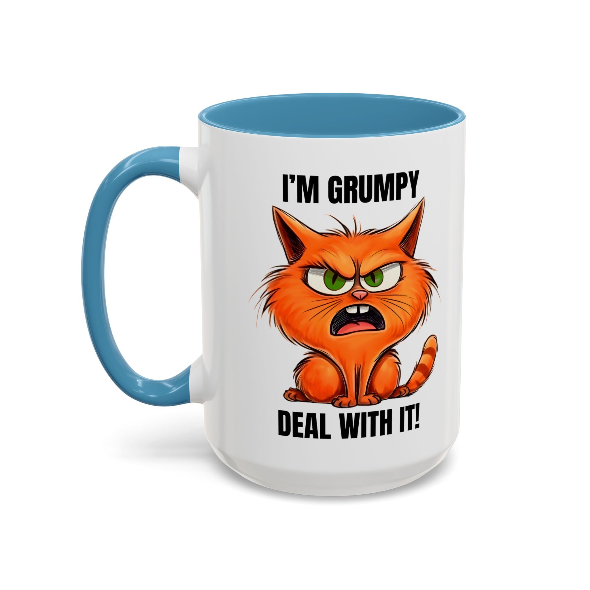 I'm Grumpy Cat Accent Coffee Mug – Funny Cat Gift, 'Deal With It' 11/15oz
