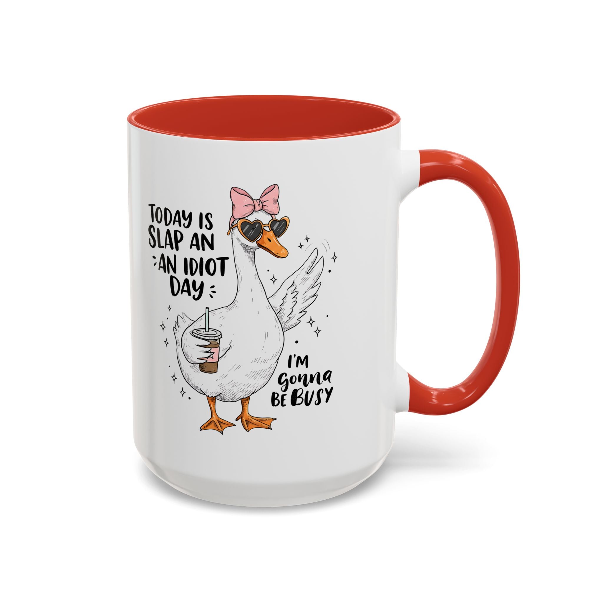 Funny Goose Coffee Mug - Slap an Idiot Day adult humor joke