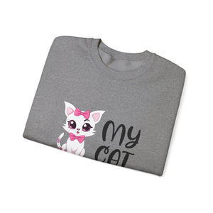 Cute Cat Lover Sweatshirt, My Cat Is Calling Crewneck, Animal Print Pullover, Pet Owner Gift, Cozy Sweatshirt for Cat Moms