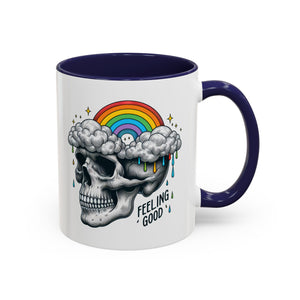 Skull Rainbow Coffee Mug, Unique Gift for Coffee Lovers, Halloween Decor, Daily Motivation Mug, Fun Skull Design