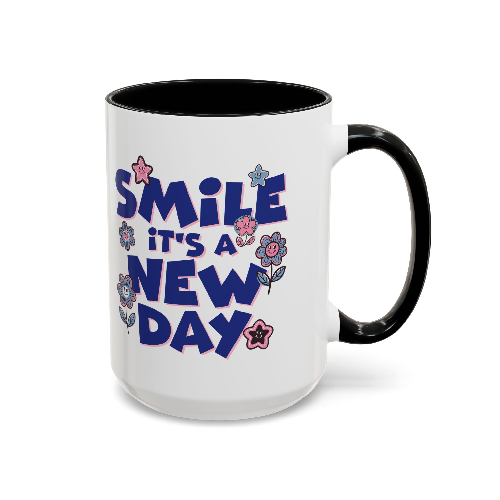 Inspirational Flower Design Coffee Mug - "Smile It's a New Day" - Perfect Gift for Coffee Lovers