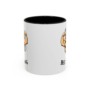 Bee Strong Accent Coffee Mug - Motivational Mug for Strength and mental health