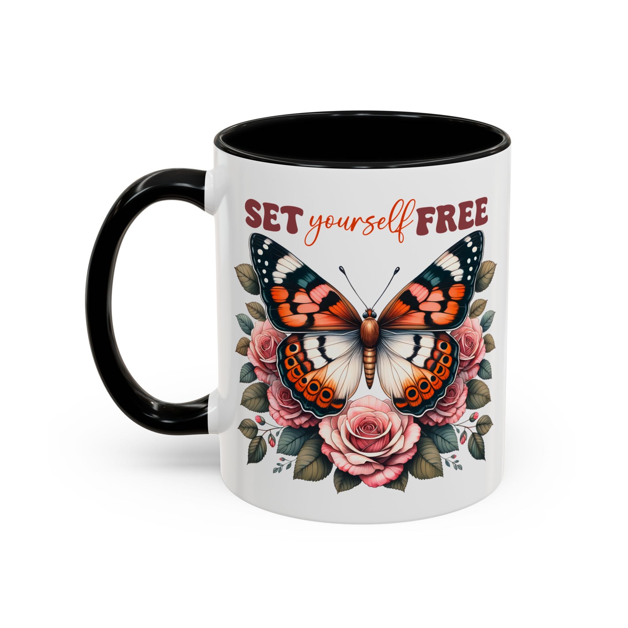 Butterfly Inspiring Coffee Mug - Set Yourself Free positive vibe mental health freedom