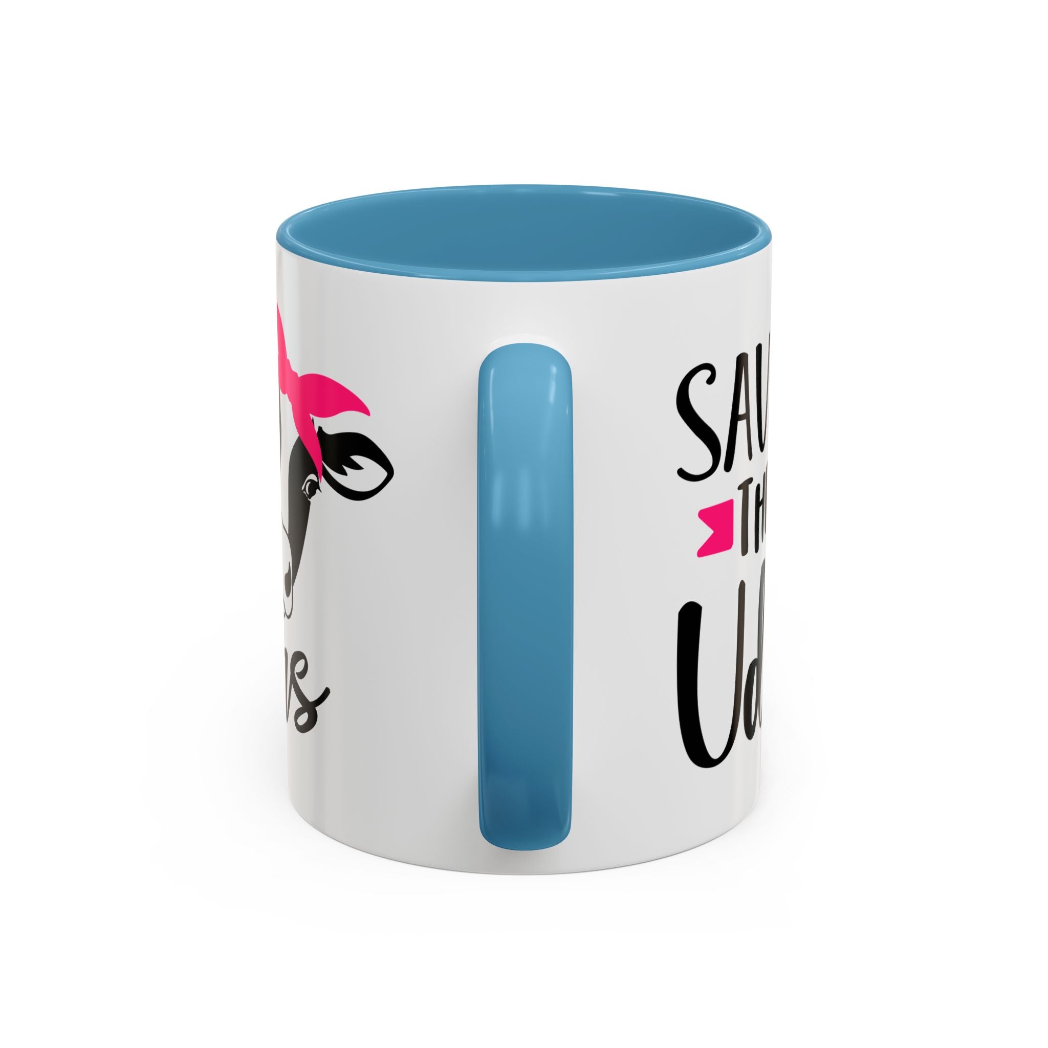 cancer awareness Cute Cow Mug - Save the Utters Coffee Cup, Gift for Animal Lovers,  Mug, Unique Birthday Gift