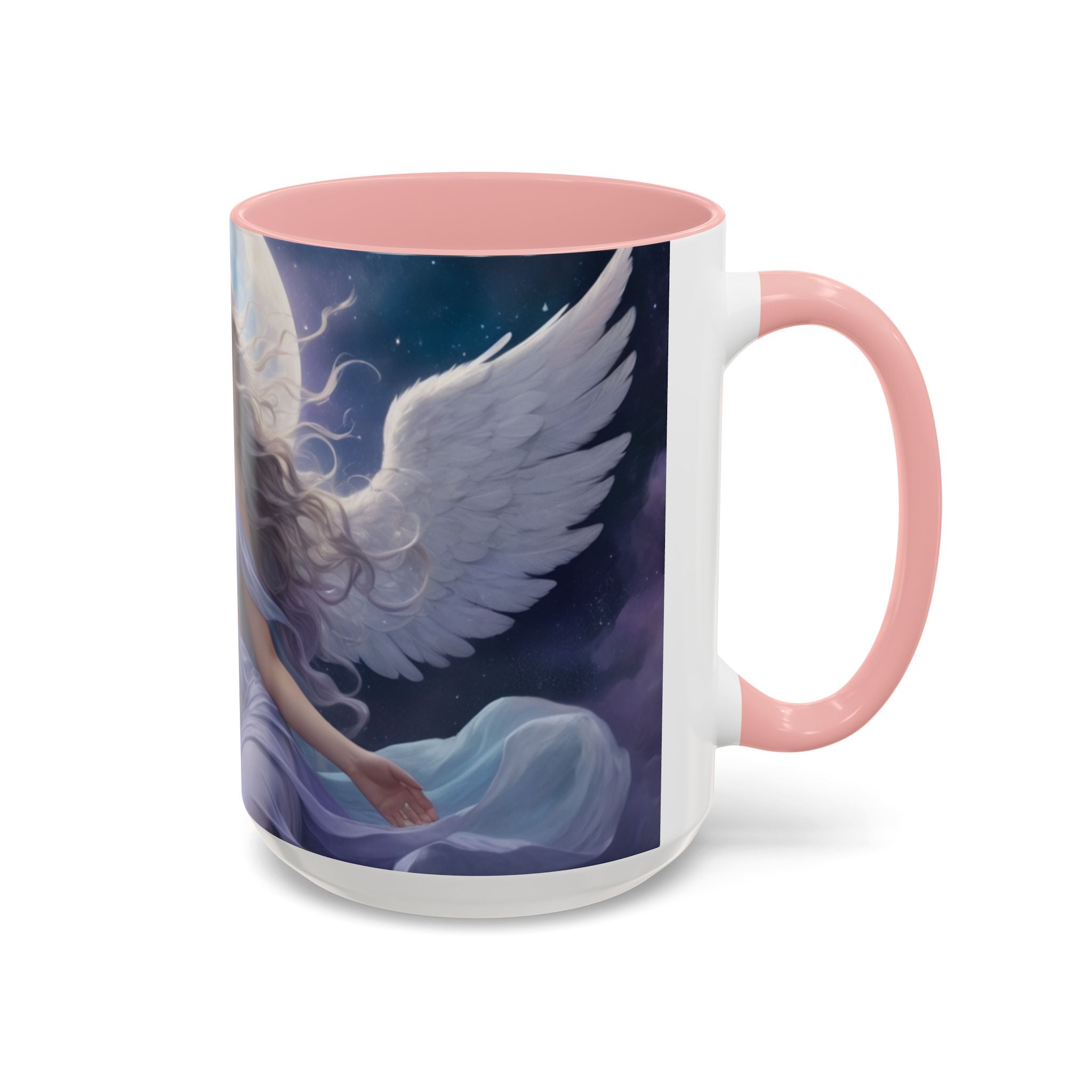 Celestial Angel Accent Coffee Mug - 11 & 15oz, Ethereal Design for Dreamy Coffee Lovers fantasy