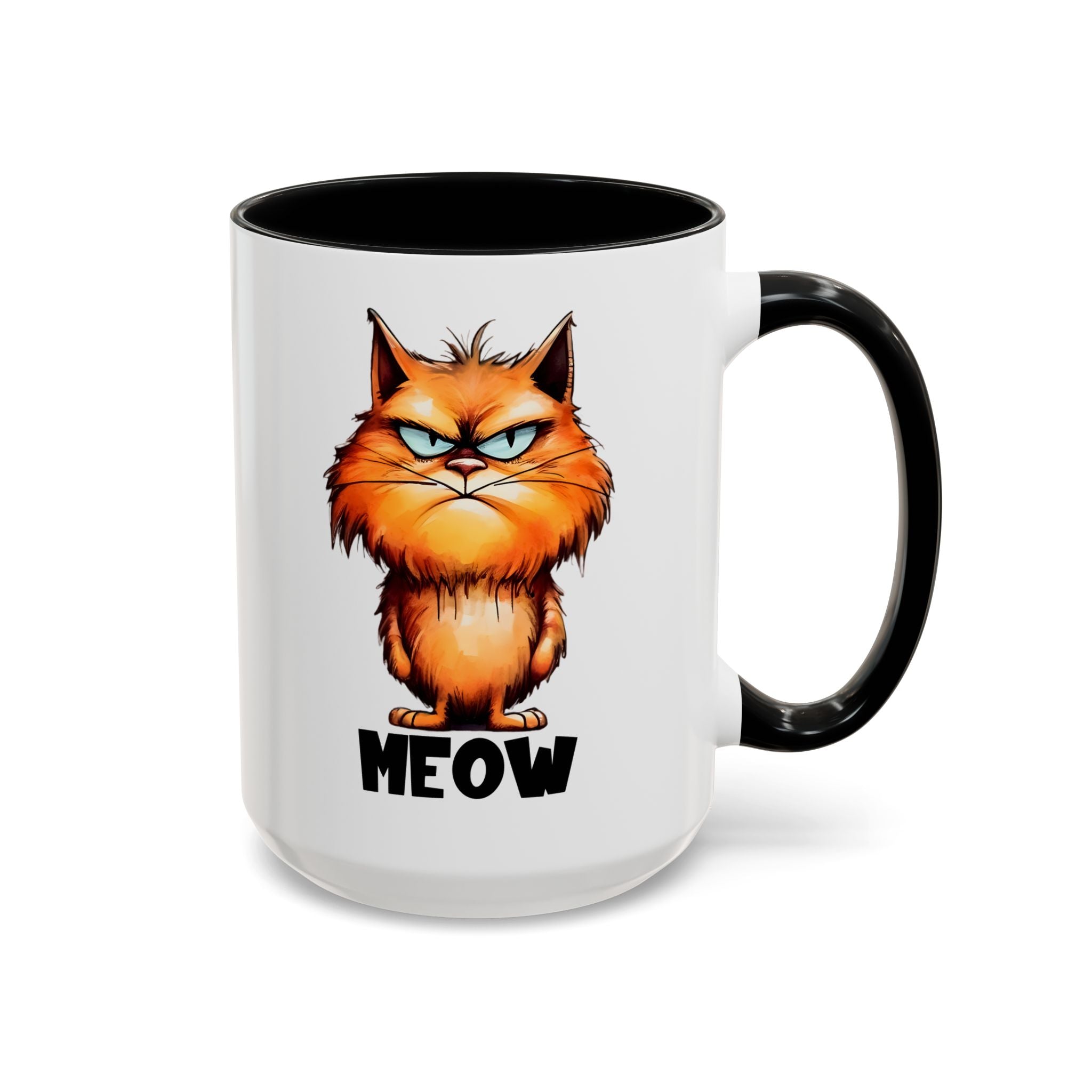 Funny grumpy  Cat Accent Coffee Mug - Perfect Gift for Cat Lovers, Meow Mug, Pet Owner Present, Caffeine Fix, Novelty Drinkware