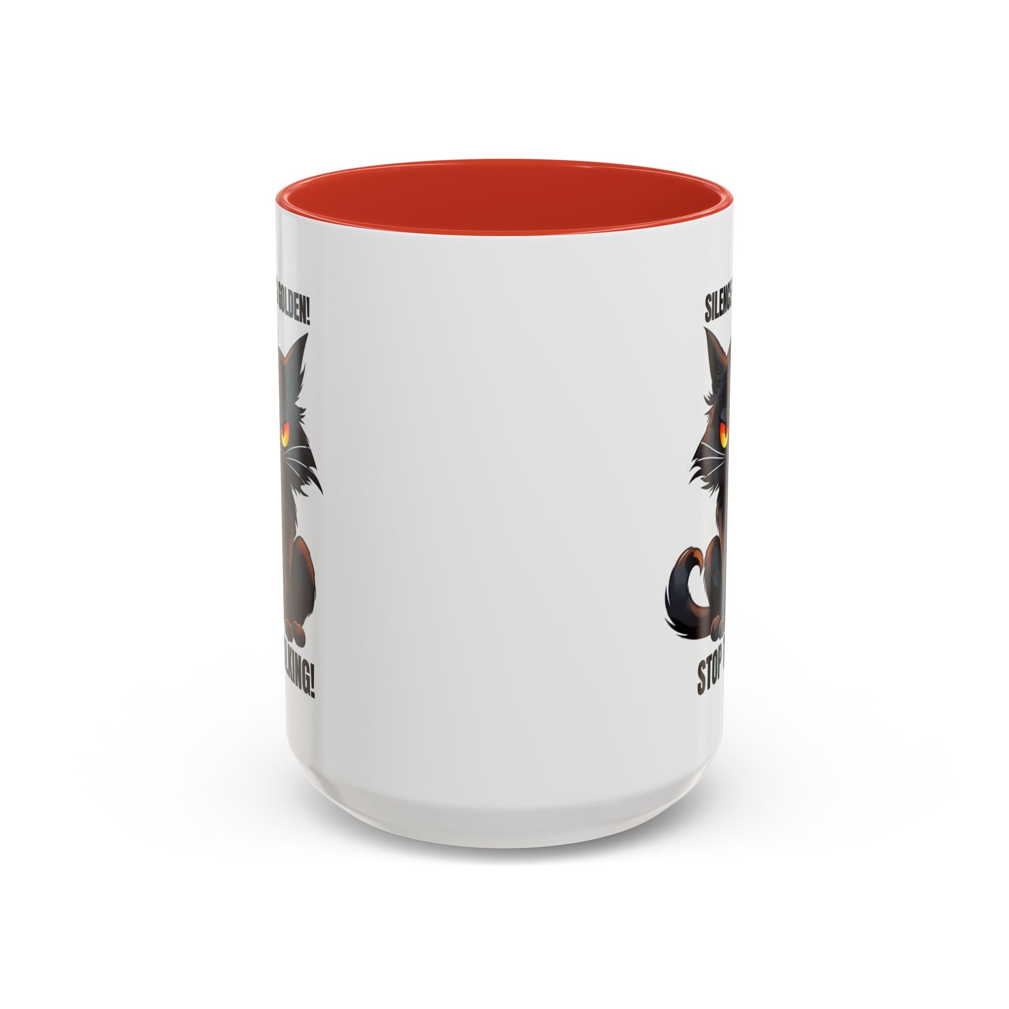 Funny Cat Mug | Silence Is Golden Coffee Cup | Gift for Cat Lovers | Humorous Kitchenware | Ceramic Teacup | Unique Animal Gifts