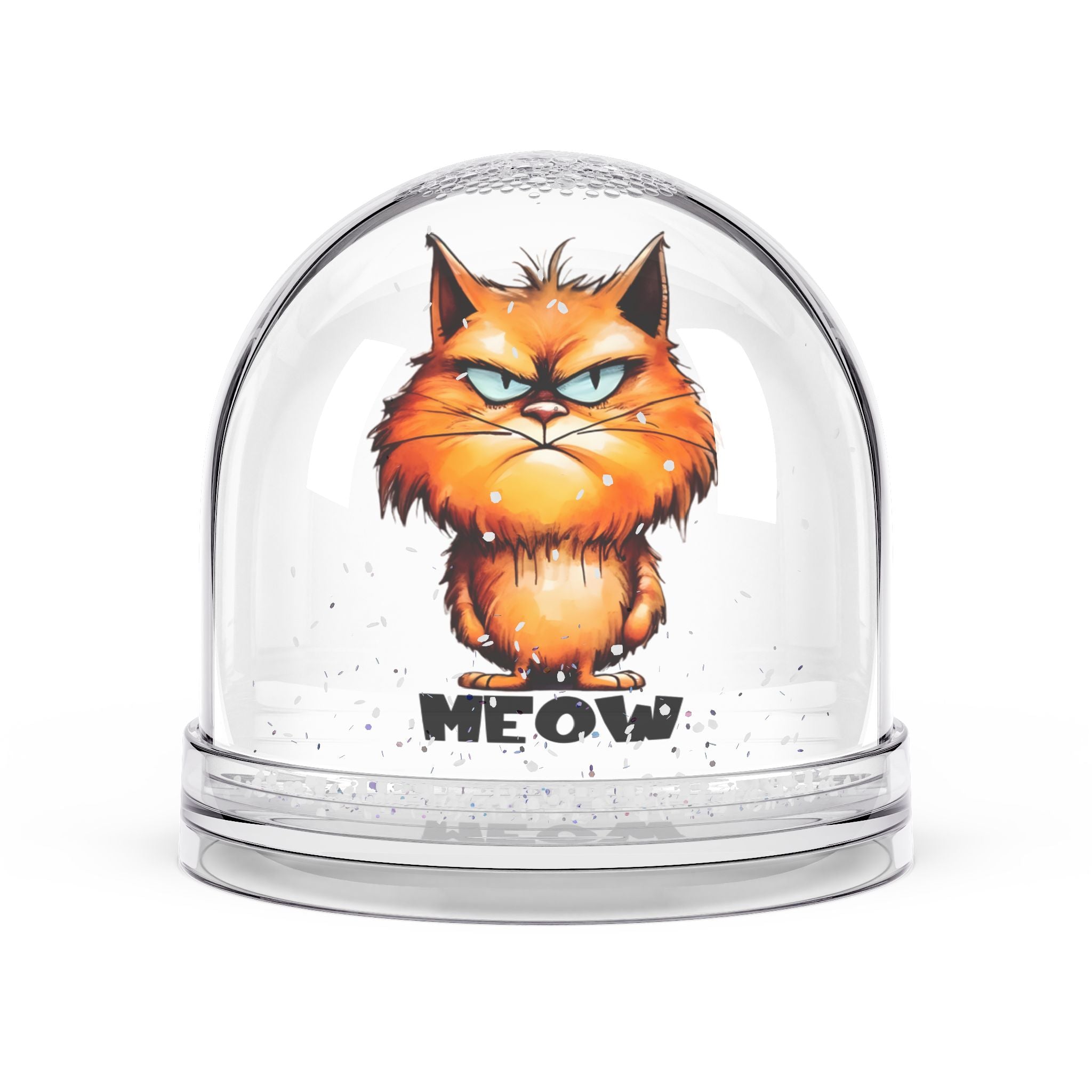Meow Snow Globe, Cat Decor, Holiday Gift, Christmas Ornament, Cute Home Decoration, Pet Lover Gift