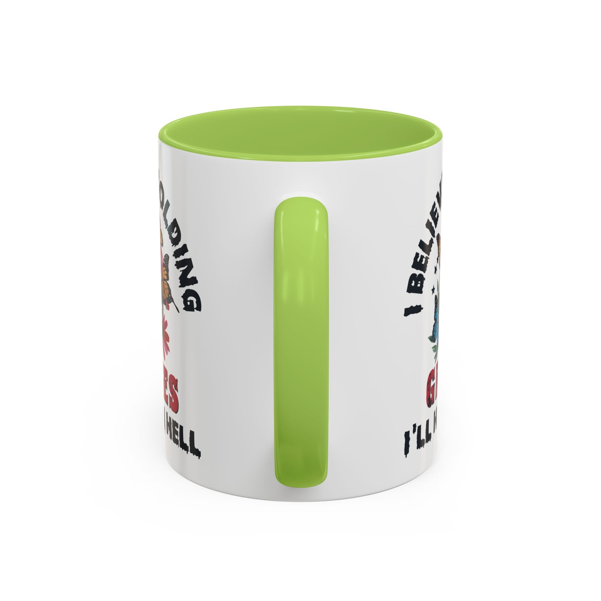 Grudge-Holder Coffee Mug - 11 & 15oz Ceramic with Floral Skull Design gothic horror art