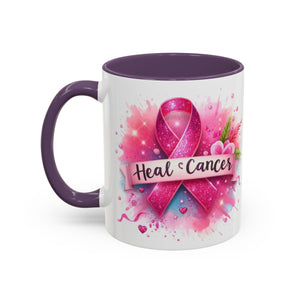 Pink Ribbon Healing Coffee Mug | Support Cancer Awareness | Inspirational Gift | Breast Cancer Support | 11oz & 15oz Options
