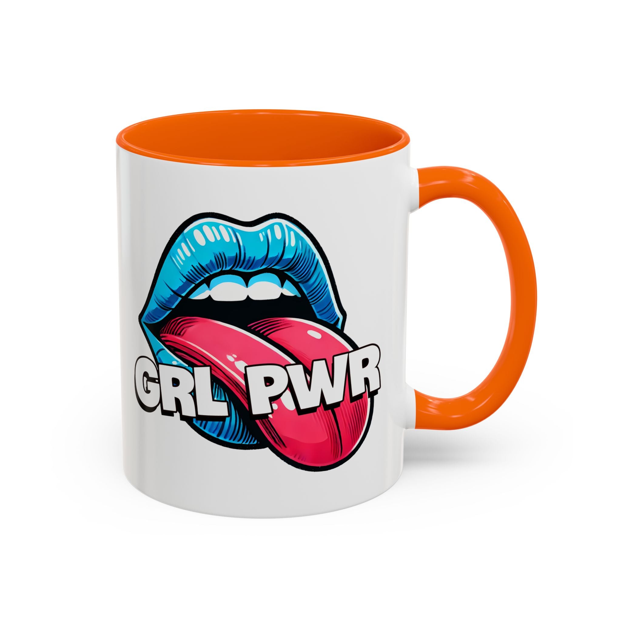 GRL PWR Accent Coffee Mug - Bold Fun Design for Empowerment, Great Gift for Friends, Coffee Lovers, Birthdays, and Celebrations