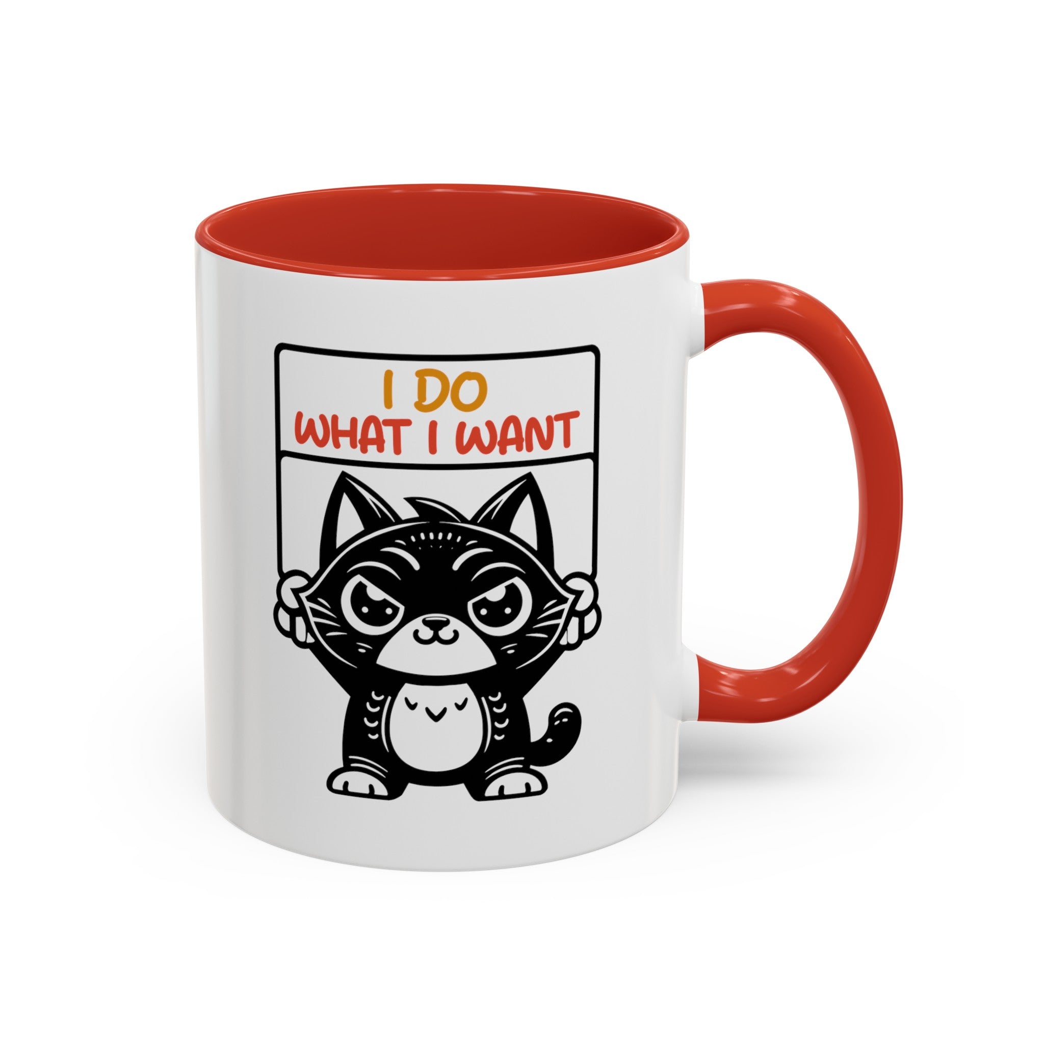 I do what I want funny cat Accent Coffee Mug (11, 15oz)