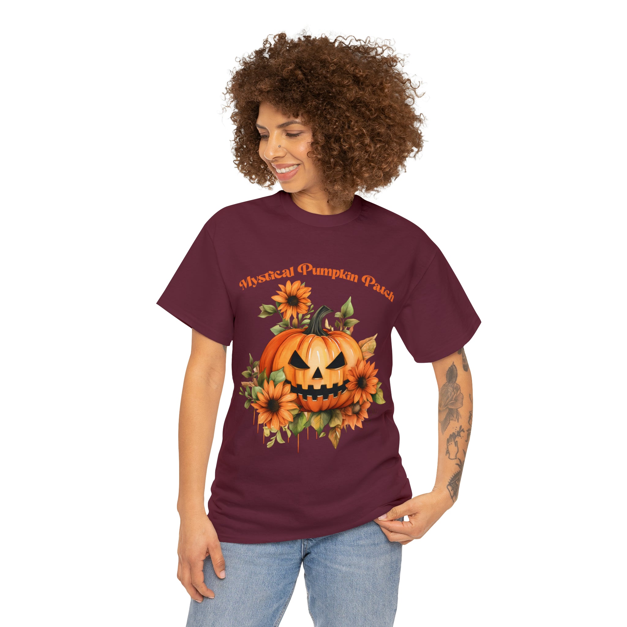 Halloween unisex t shirt mystical pumkin patch fall fun stocking stuffer Unisex Heavy Cotton Tee