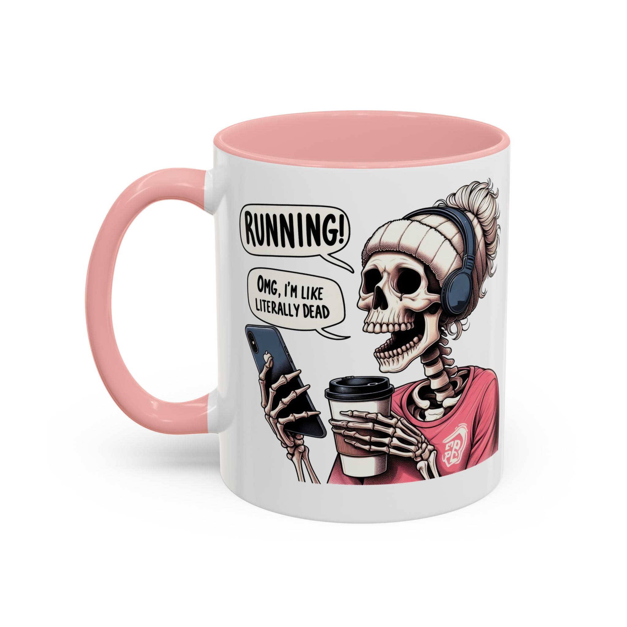 Running Skeleton Coffee Mug - Perfect for Fitness Lovers, Halloween Decor, Gift for Runners, Funny Tea Cup, Workout Enthusiast
