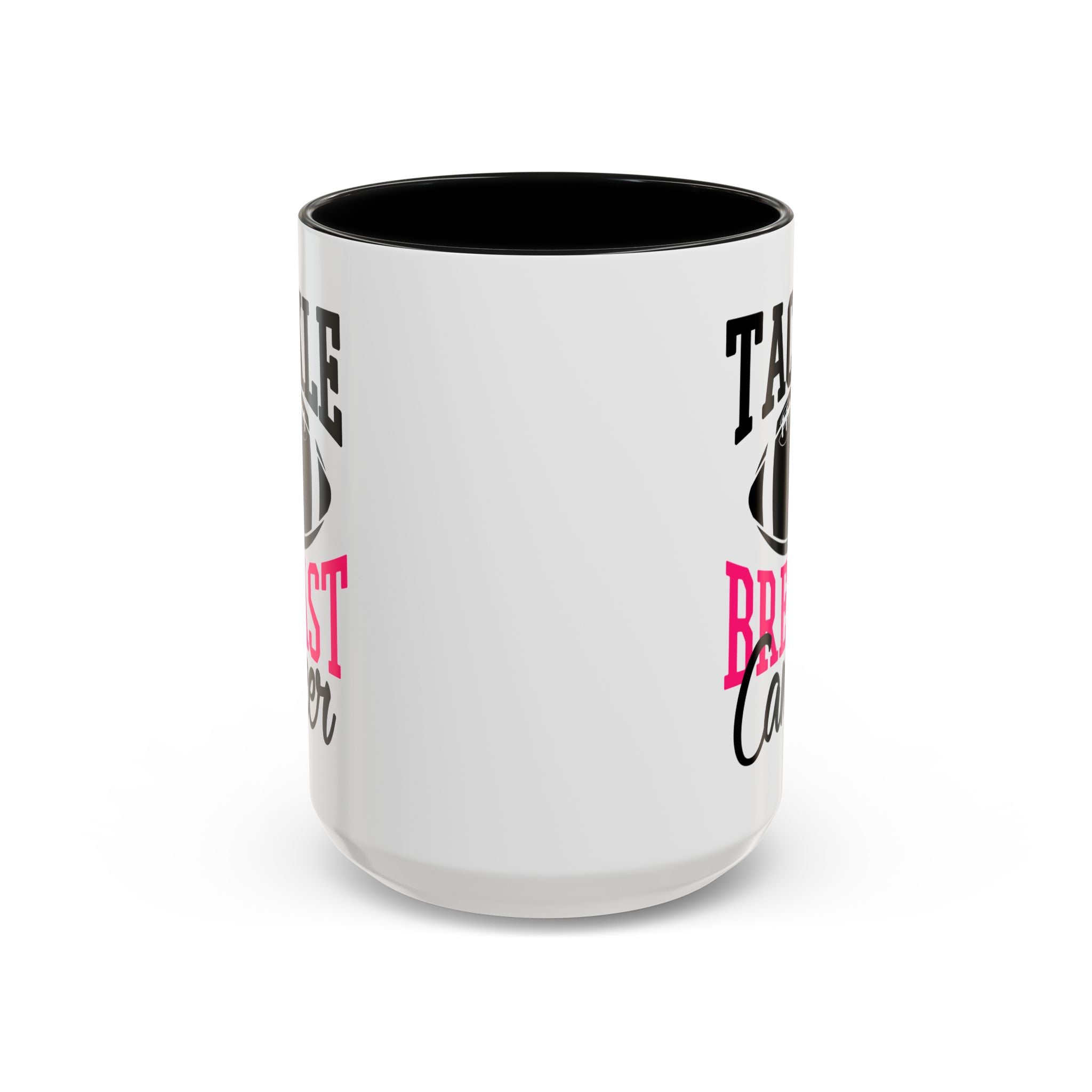 Tackle Breast Cancer Coffee Mug, Supportive Gift for Football Fans, Awareness Mug, Cheer Team Spirit, Fundraiser Drinkware