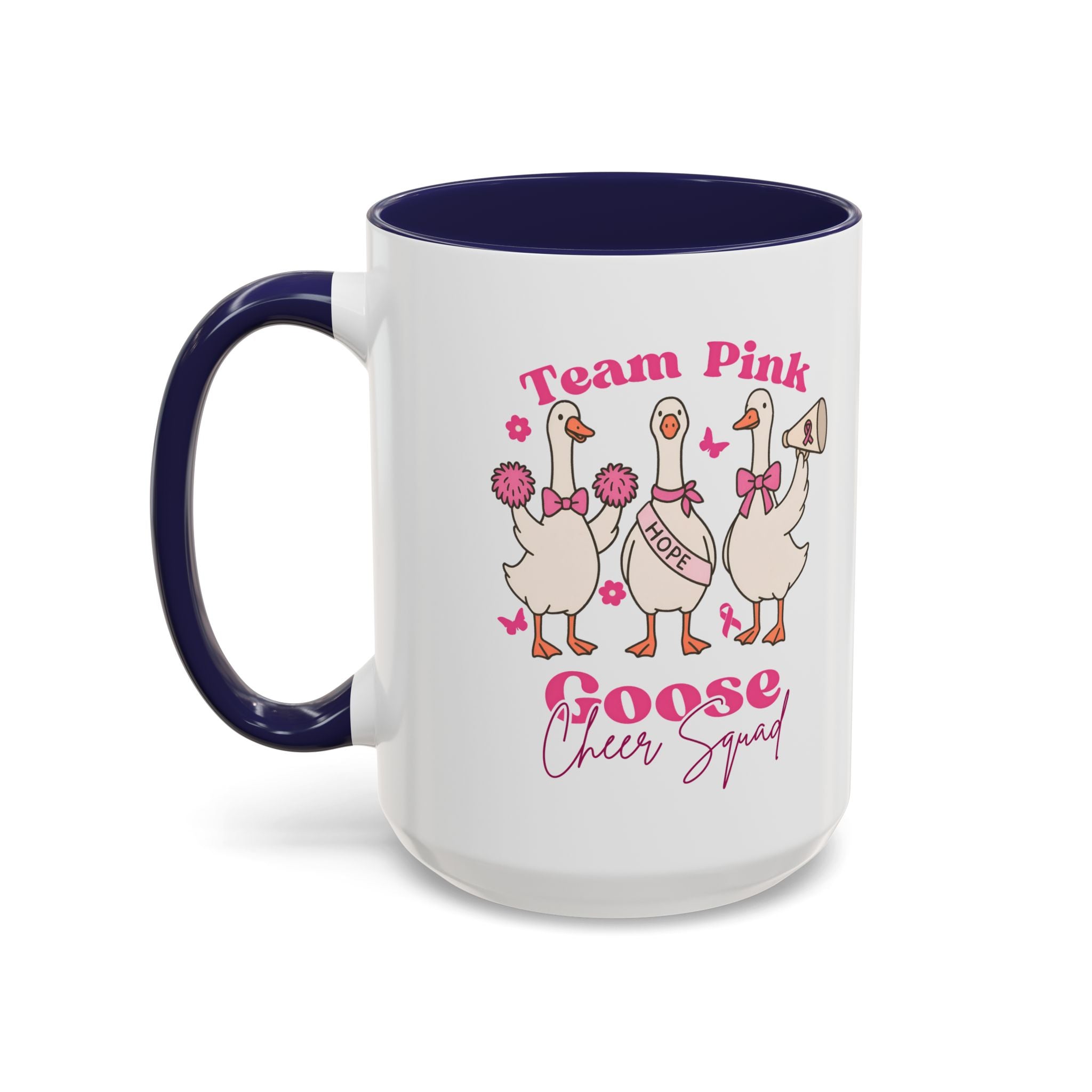 cancer awareness Team Pink Goose Cheer Squad Coffee Mug - Cute Animal Mug for Fun Gifts,   Home Decor/Office Use