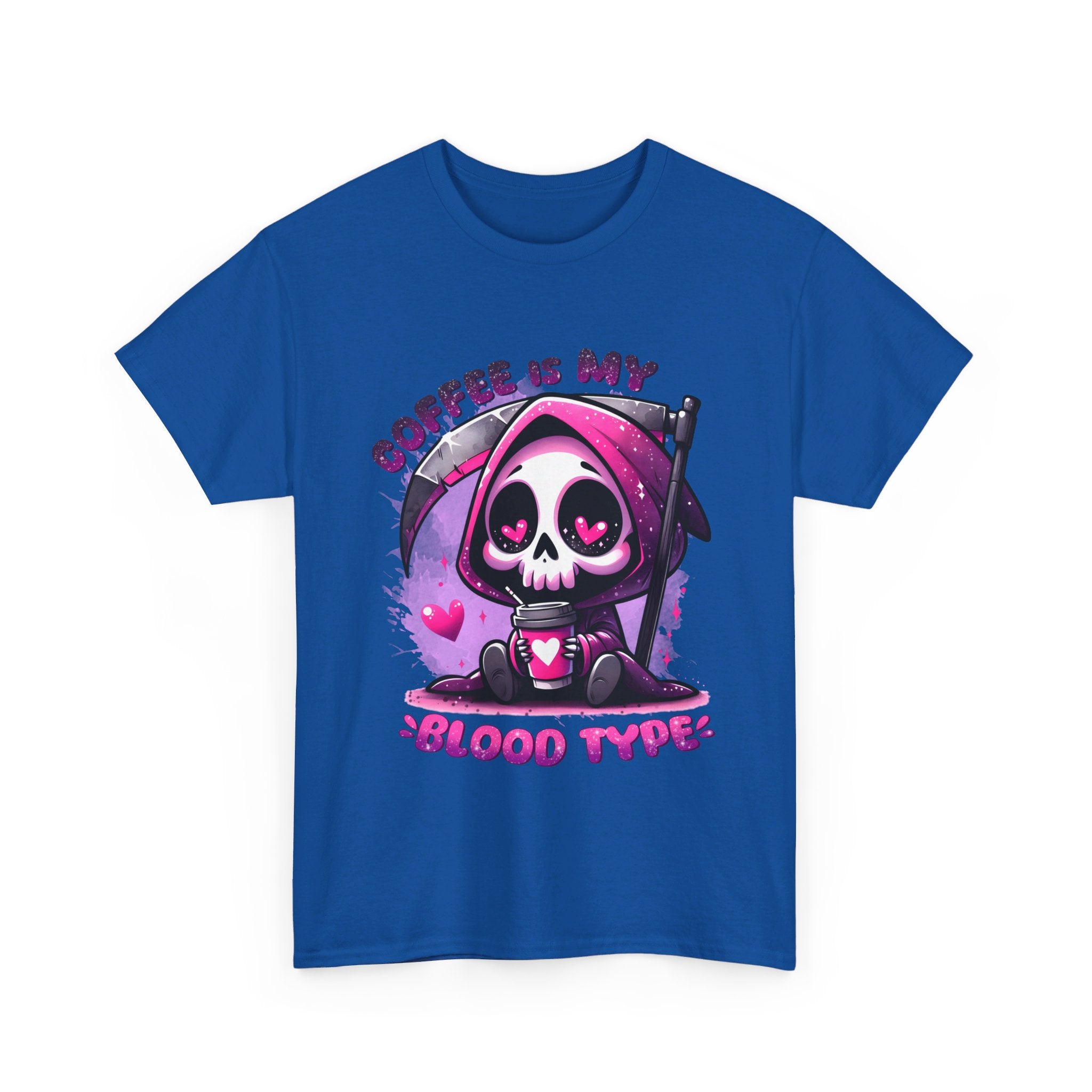 grim reaper coffee is my blood type Unisex Heavy Cotton Tee by the x m world