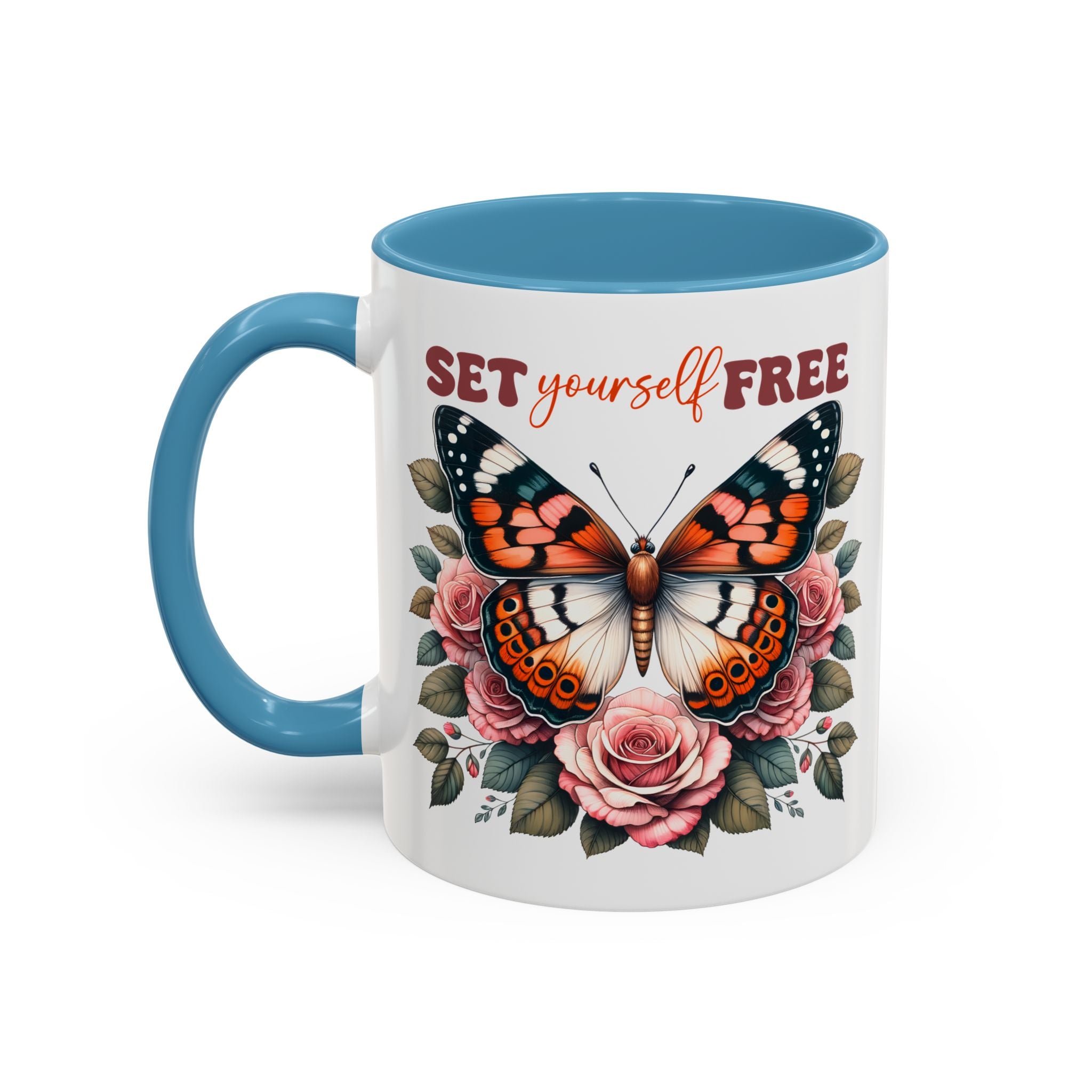 Butterfly Inspiring Coffee Mug - Set Yourself Free positive vibe mental health freedom