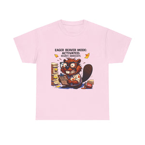 Eager Beaver Unisex Tee: Fun Gift for Book Lovers, Cozy Casual Wear, Quirky Graphic Tee, Perfect for Reading Festivals, Birthday Gift