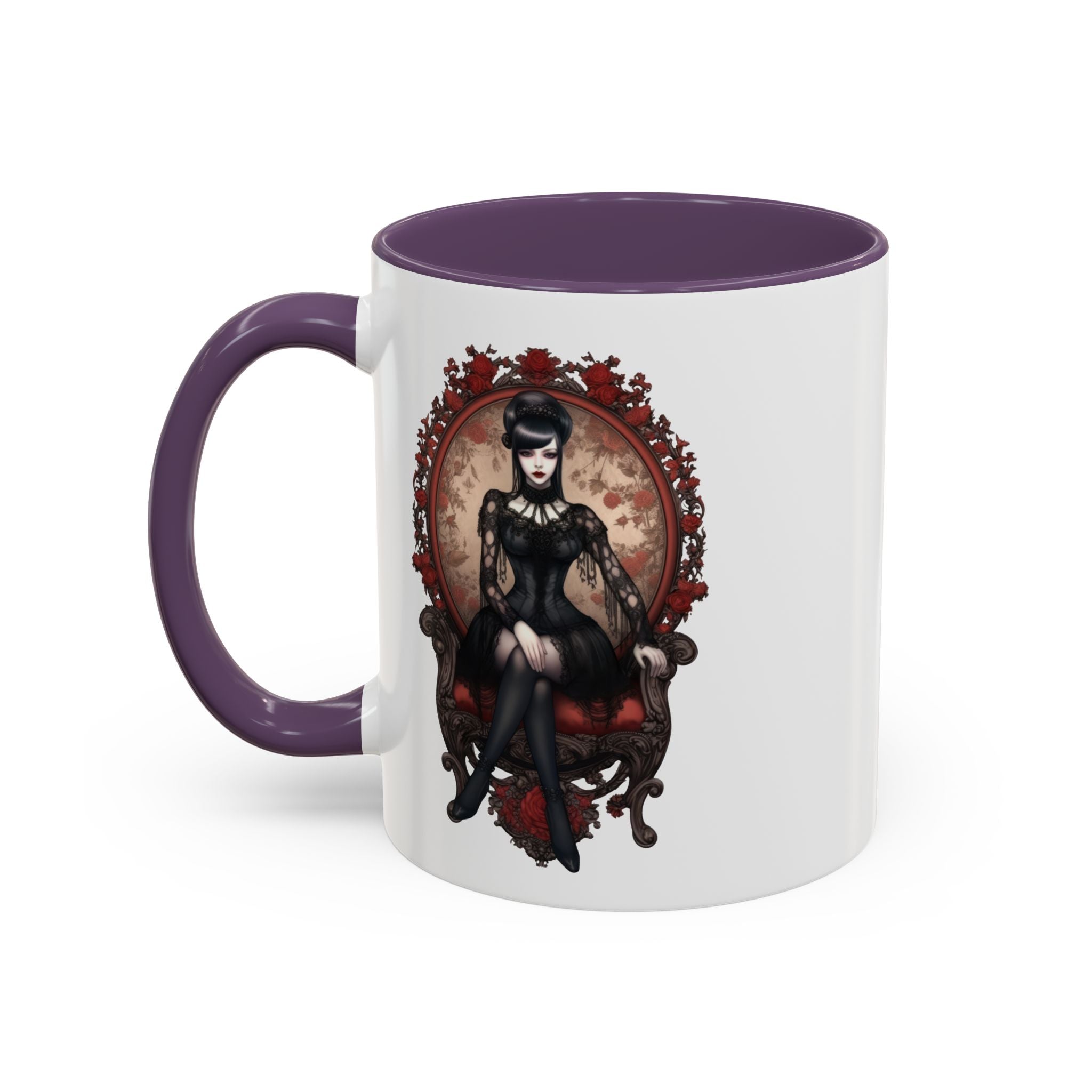 Gothic Elegance Coffee Mug - Unique Black Accent Mug for Witchy Vibes, Perfect Gift for Halloween, Goth Decor, Coffee Lovers, & Spooky