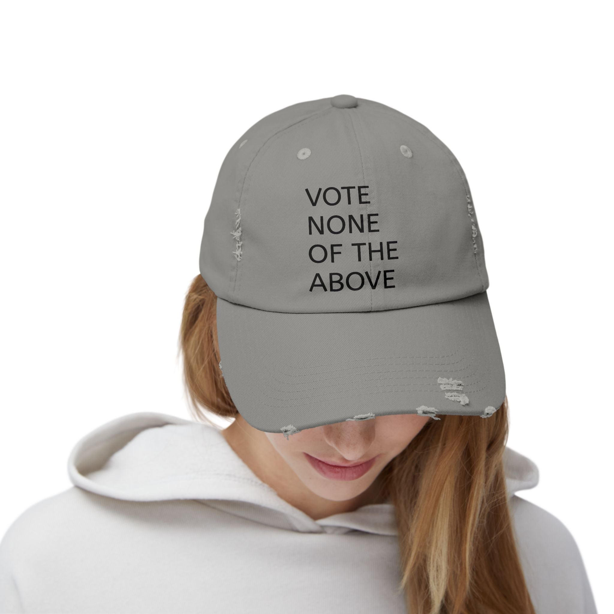 vote none of the above Unisex Distressed Cap