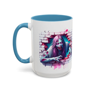 Spooky Zombie Accent Coffee Mug | Halloween Gift, Horror Decor, Unique Coffee Cup, Gothic Style, Zombie Art