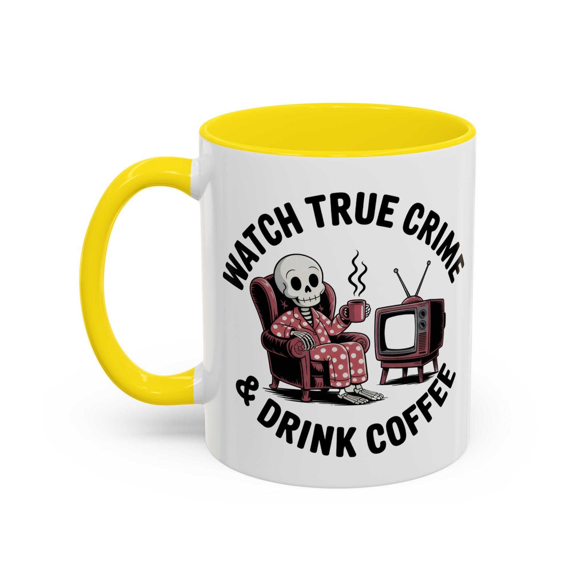 watch True Crime drink coffee  Coffee Mug hobby fun