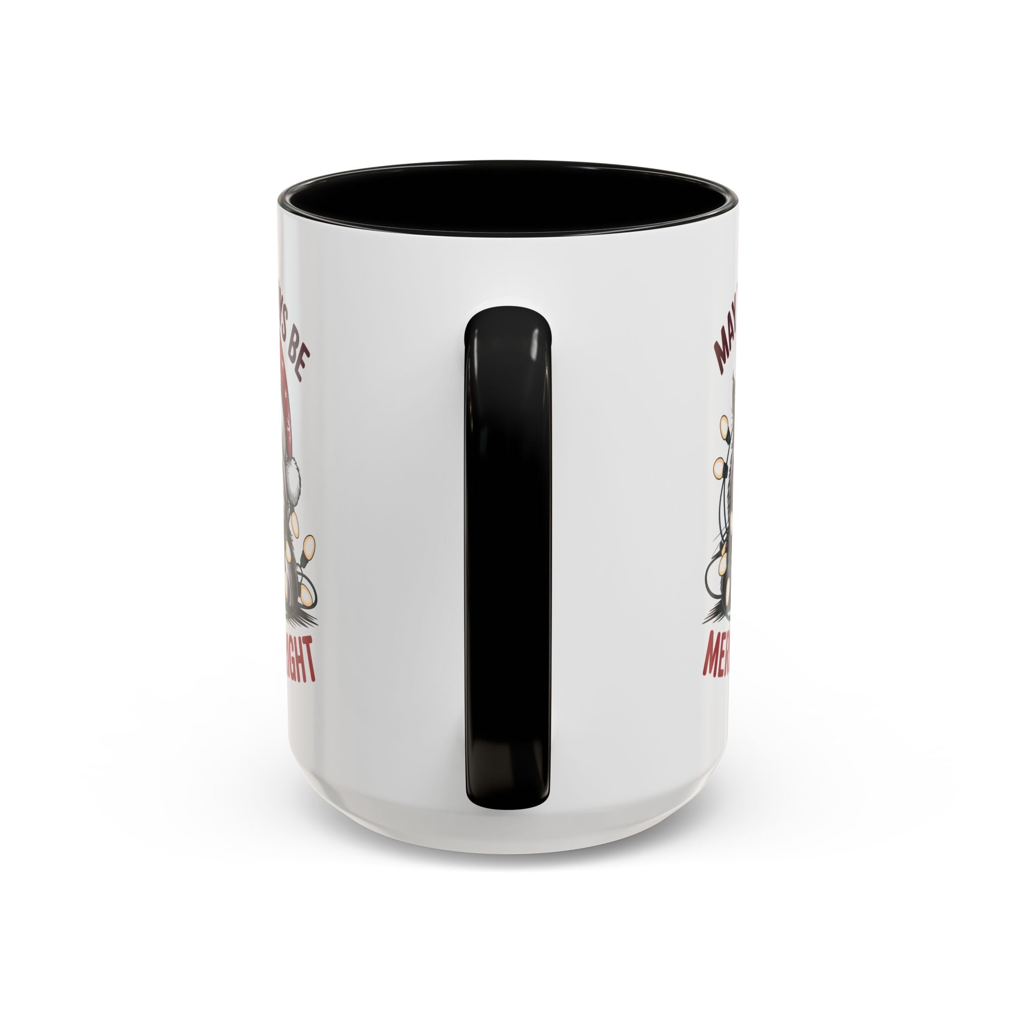 Funny Holiday Cat Mug - "May Your Days Be Merry & Bright"