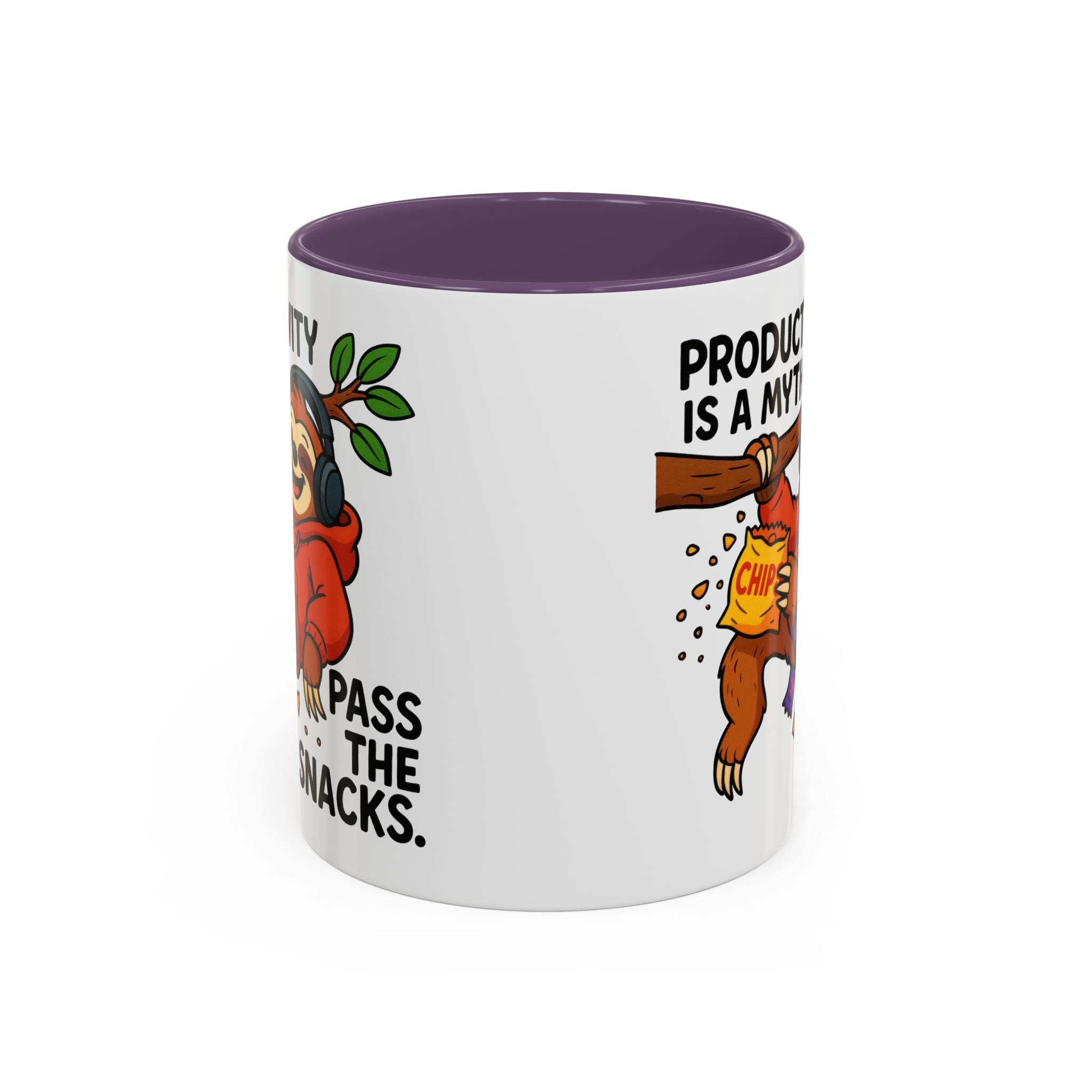 Funny Sloth Coffee Mug, Humor Mug Gift, Productivity Myth Mug, Cute Sloth Cup, Quirky Office Mug
