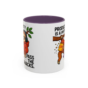 Funny Sloth Coffee Mug, Humor Mug Gift, Productivity Myth Mug, Cute Sloth Cup, Quirky Office Mug