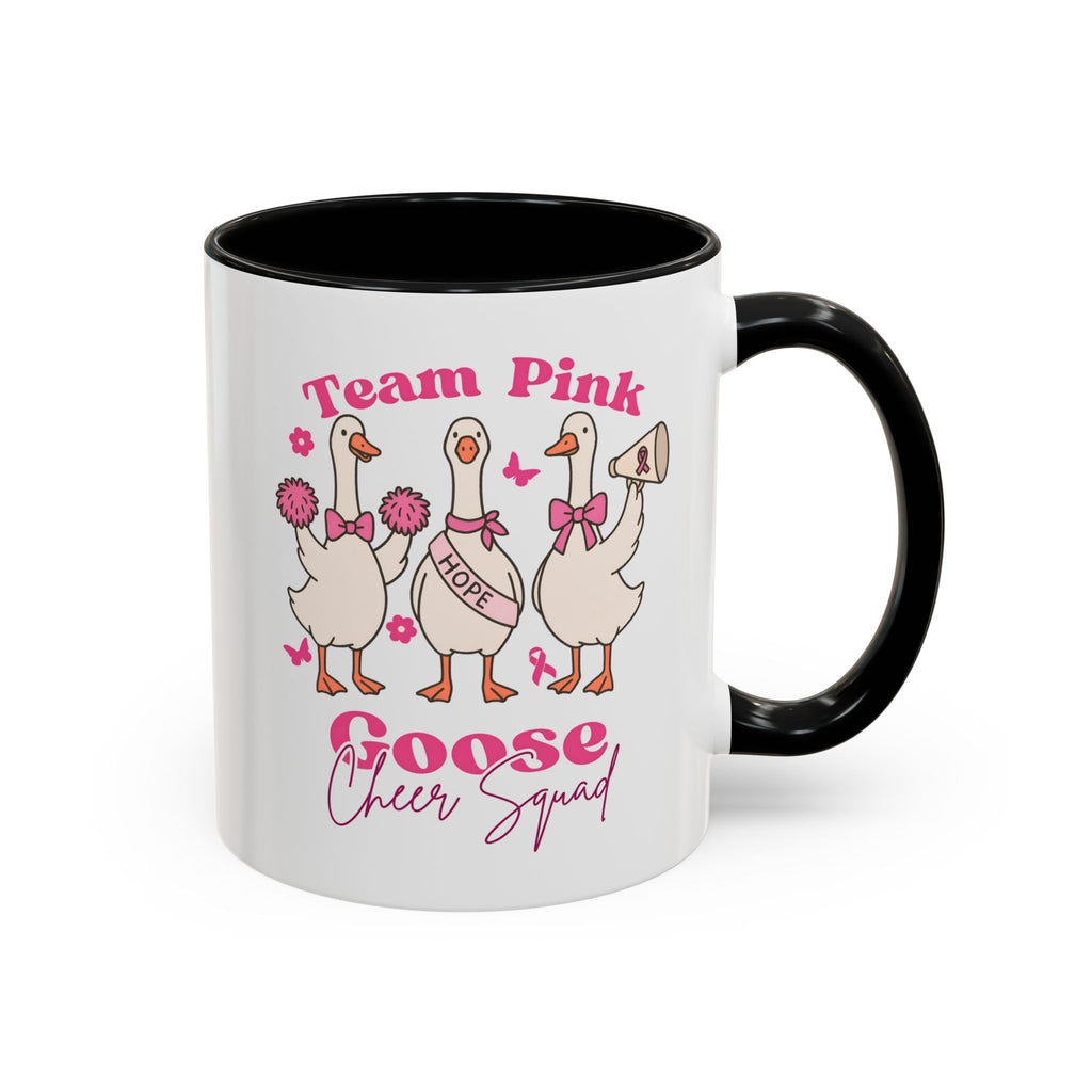 cancer awareness Team Pink Goose Cheer Squad Coffee Mug - Cute Animal Mug for Fun Gifts,   Home Decor/Office Use